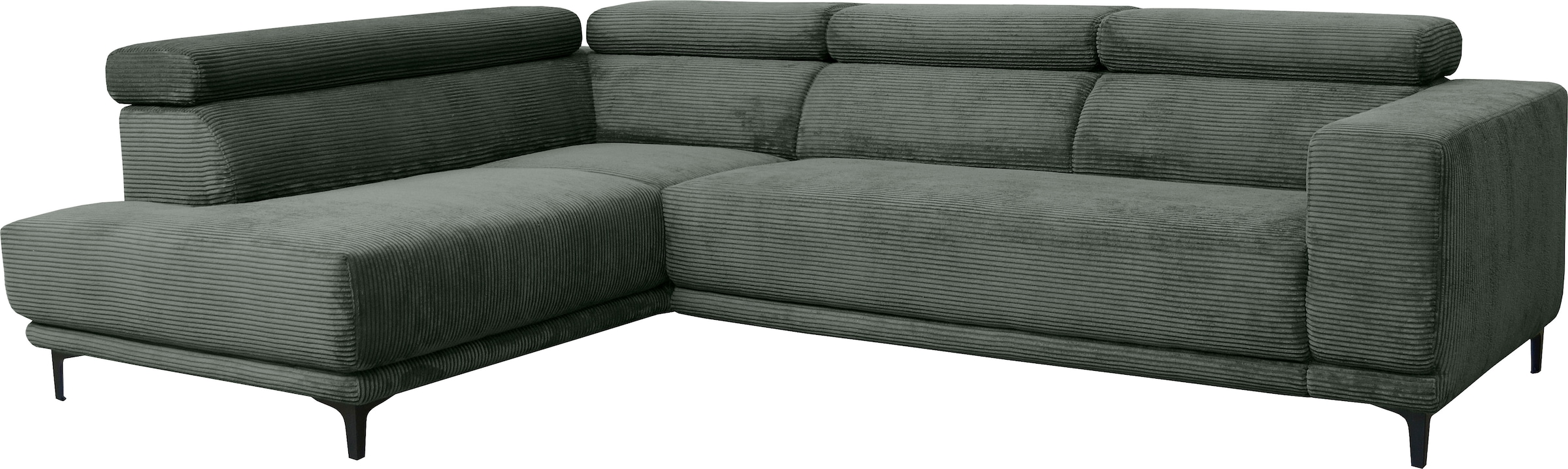 alina Ecksofa »Hikari«, wahlweise mit Sitzvorzug, in modernem Cordstoff, Breite 276 cm