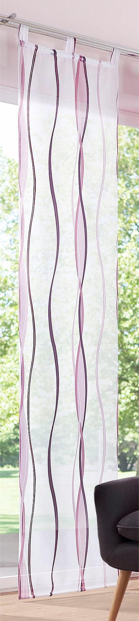 OTTO home Schiebegardine »Dimona« Schlaufen 2 Stk. tlg. 2er-Set, Fertiggardine, inkl. Beschwerungsstange, Wellen