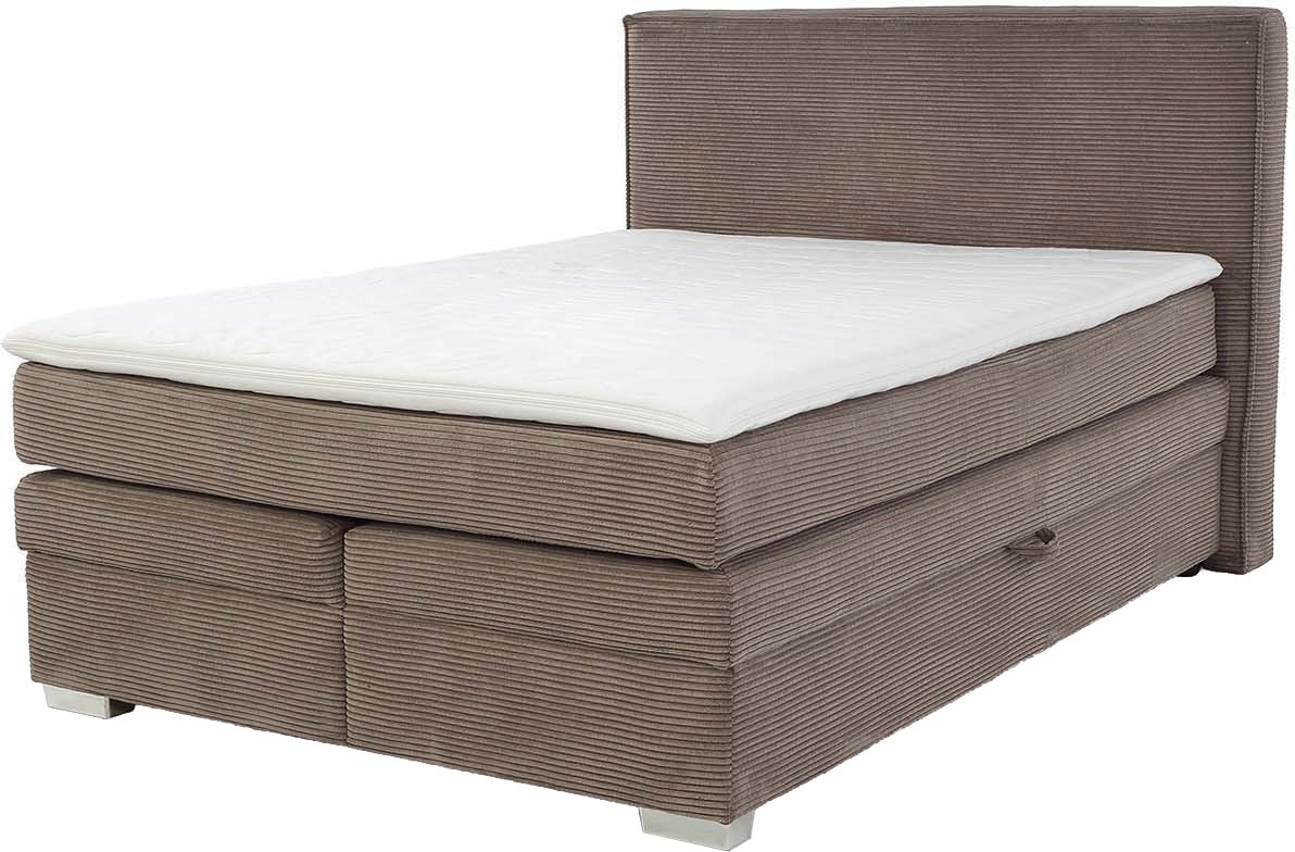 Jockenhöfer Gruppe Boxspringbett »Arabella, 2x 70er Boxen mit Stauraum« Wende-Bonell-Federkern-Matratze (H2/H3), inkl. Topper