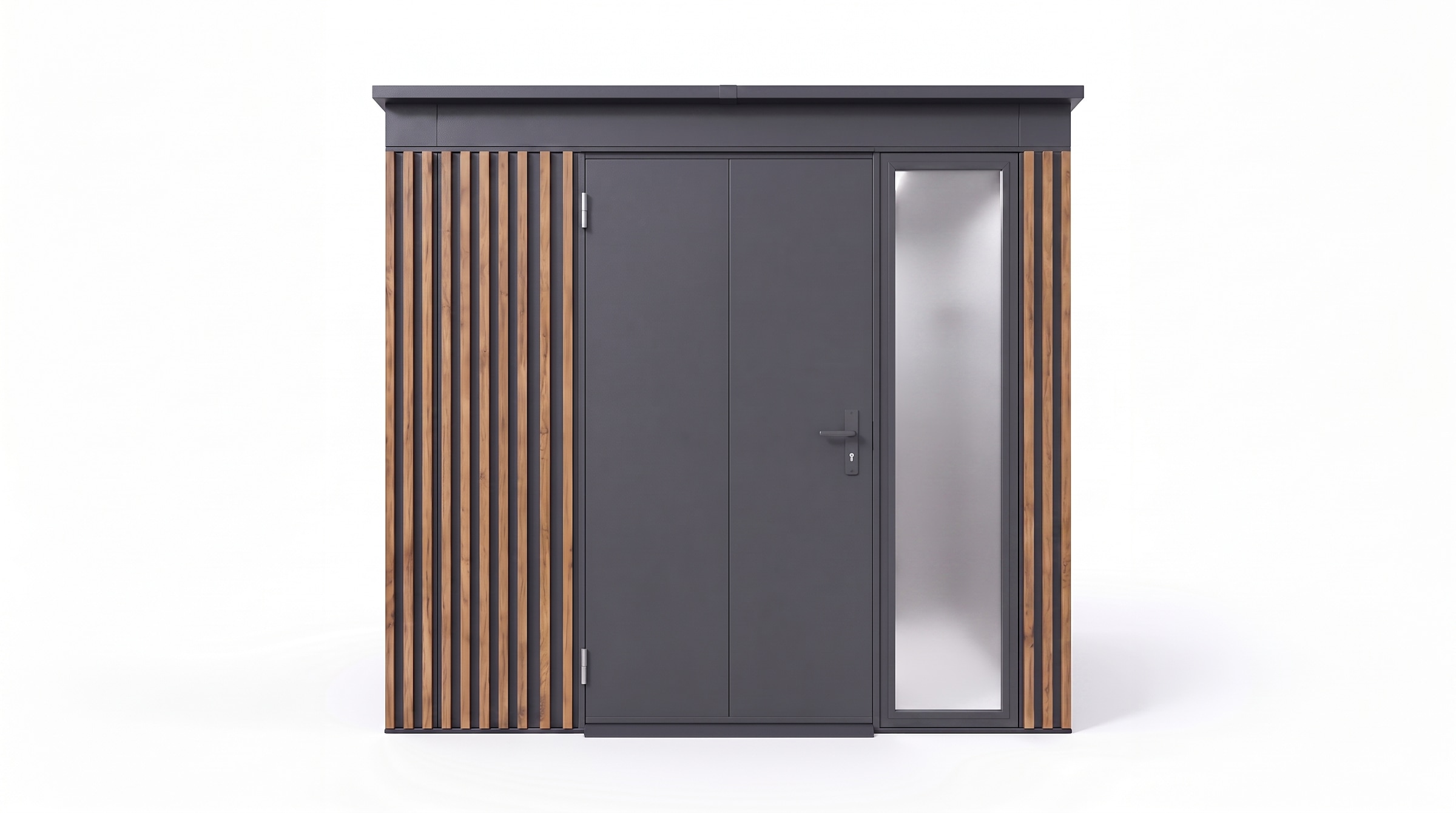 weka Gerätehaus »Gary Gr. 6, aus Metall mit Holzoptik, anthrazit« aus pulverbeschichtetem, verzinktem Stahl