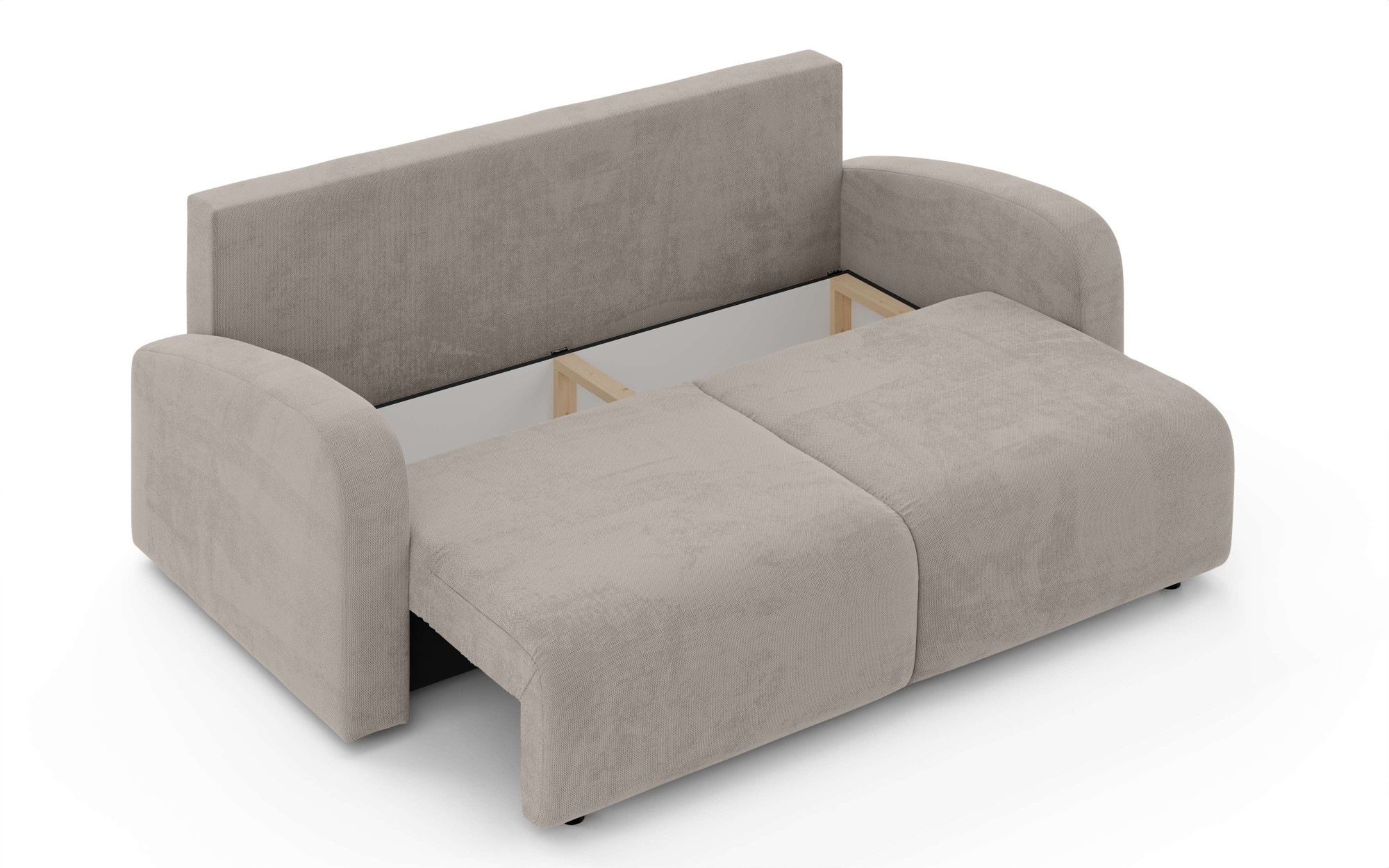 INOSIGN 3-Sitzer »JIGGS wahlweise Schlafsofa mit Bettkasten, Maße B/H/T: 228/96/110 cm«, Sofa mit Wellenunterfederung, enthält 2 Rückenkissen und 2 Zierkissen
