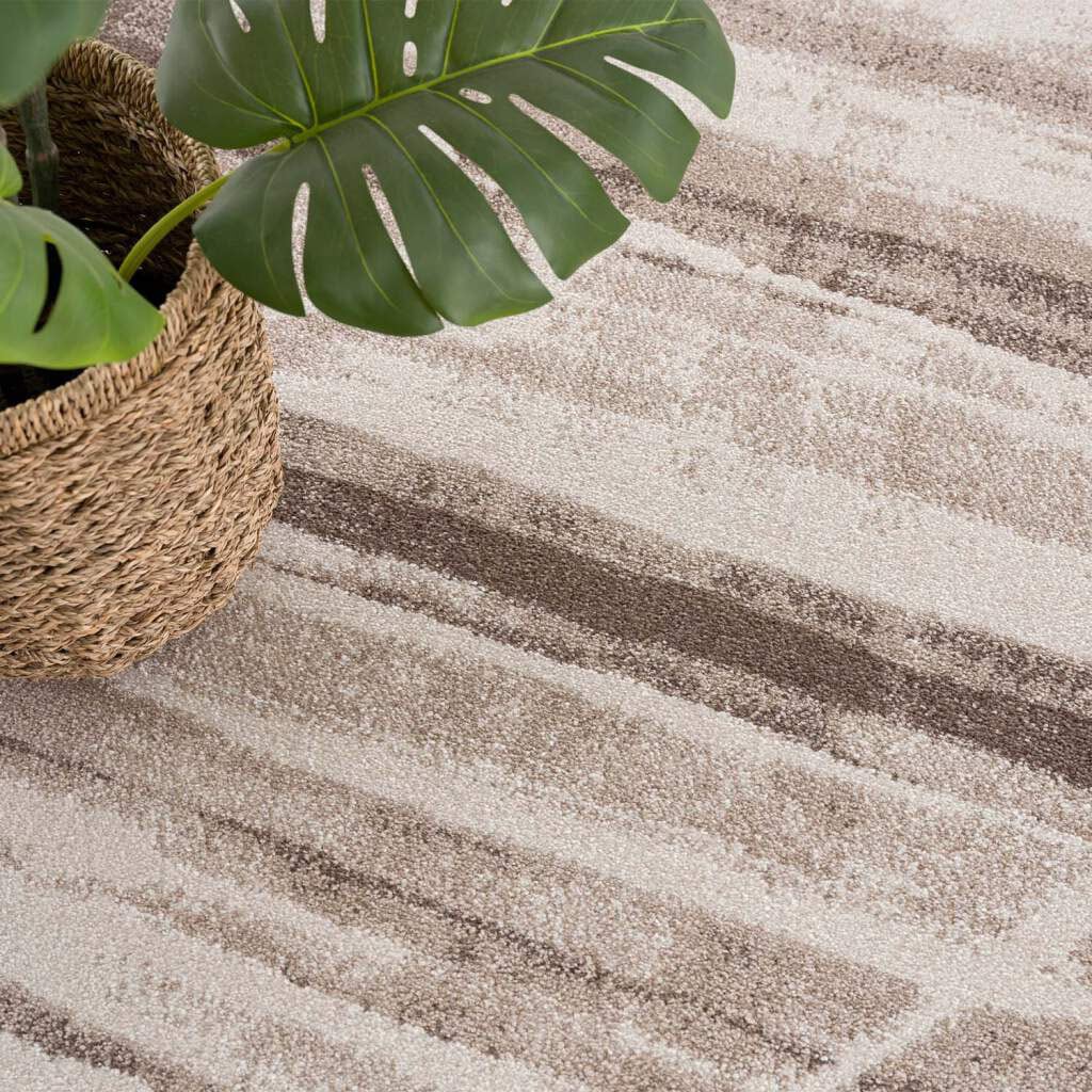Carpet City Teppich »Moda«, rund, 11 mm Höhe, Kurzflor, Streifen-Muster, Weicher Flor