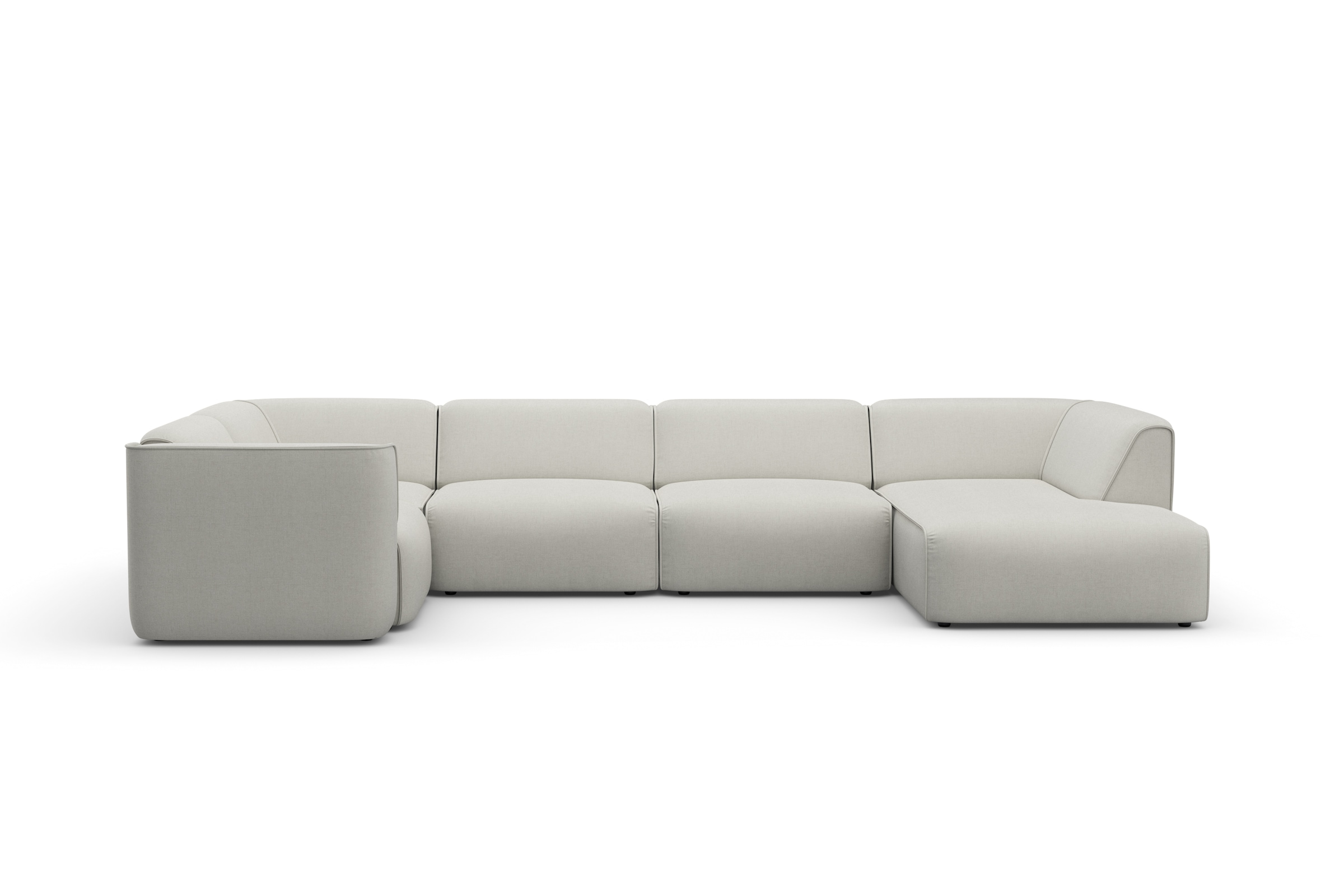 RAUM.ID Wohnlandschaft »Merid U-Form, jederzeit durch Module erweiterbar, B/T/H: 367/206/70 cm«, als Modul oder separat verwendbar, für individuelle Zusammenstellung
