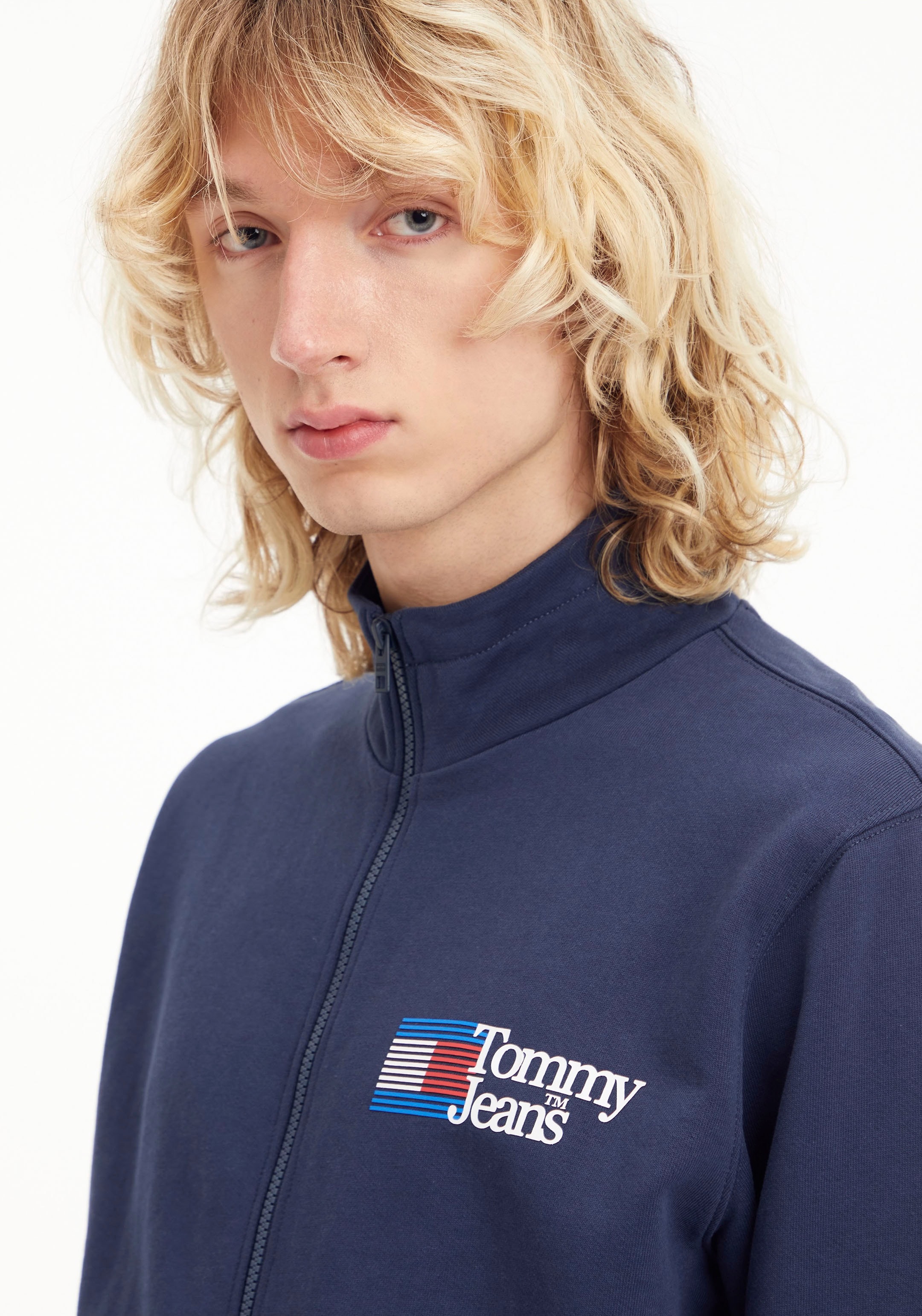 Jeans ZIP«, ENTRY Tommy ♕ FULL Logodruck Sweatshirt mit REG »TJM bei