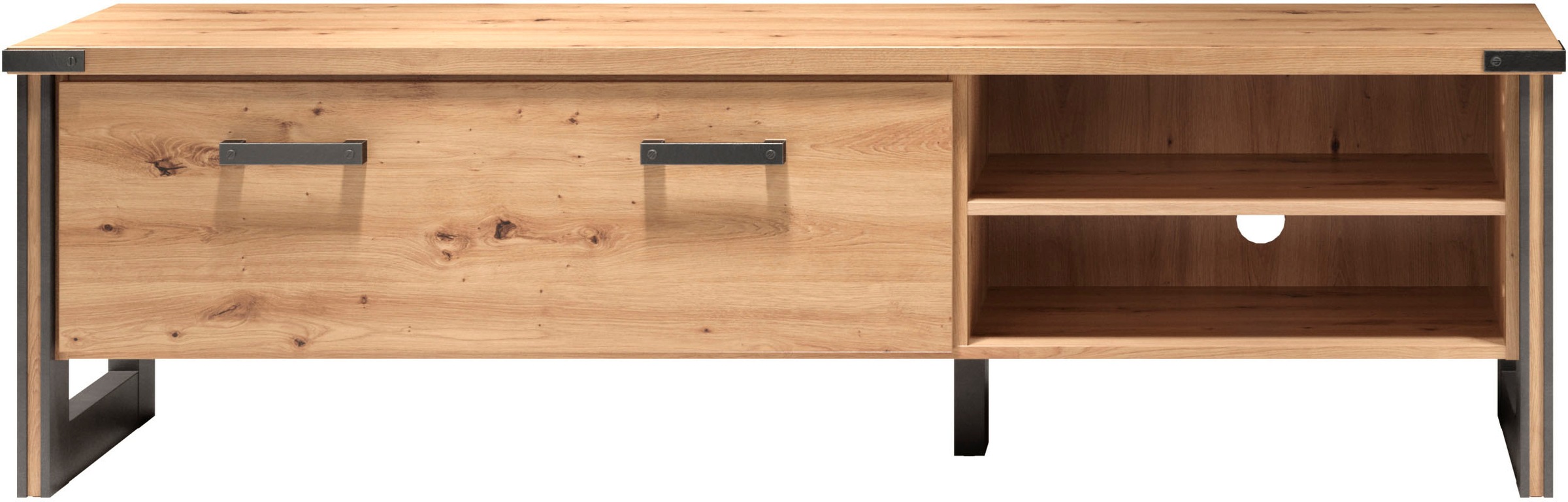 Home affaire Lowboard »Mia«, (1 St.), Echtholzoptik, Eiche, 178 cm breiter Schrank