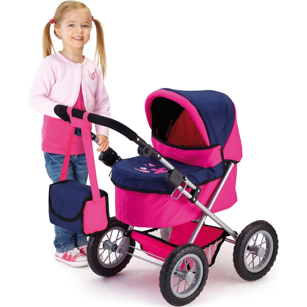 Bayer Puppenwagen »Trendy, pink/blau«, inkl. Wickeltasche