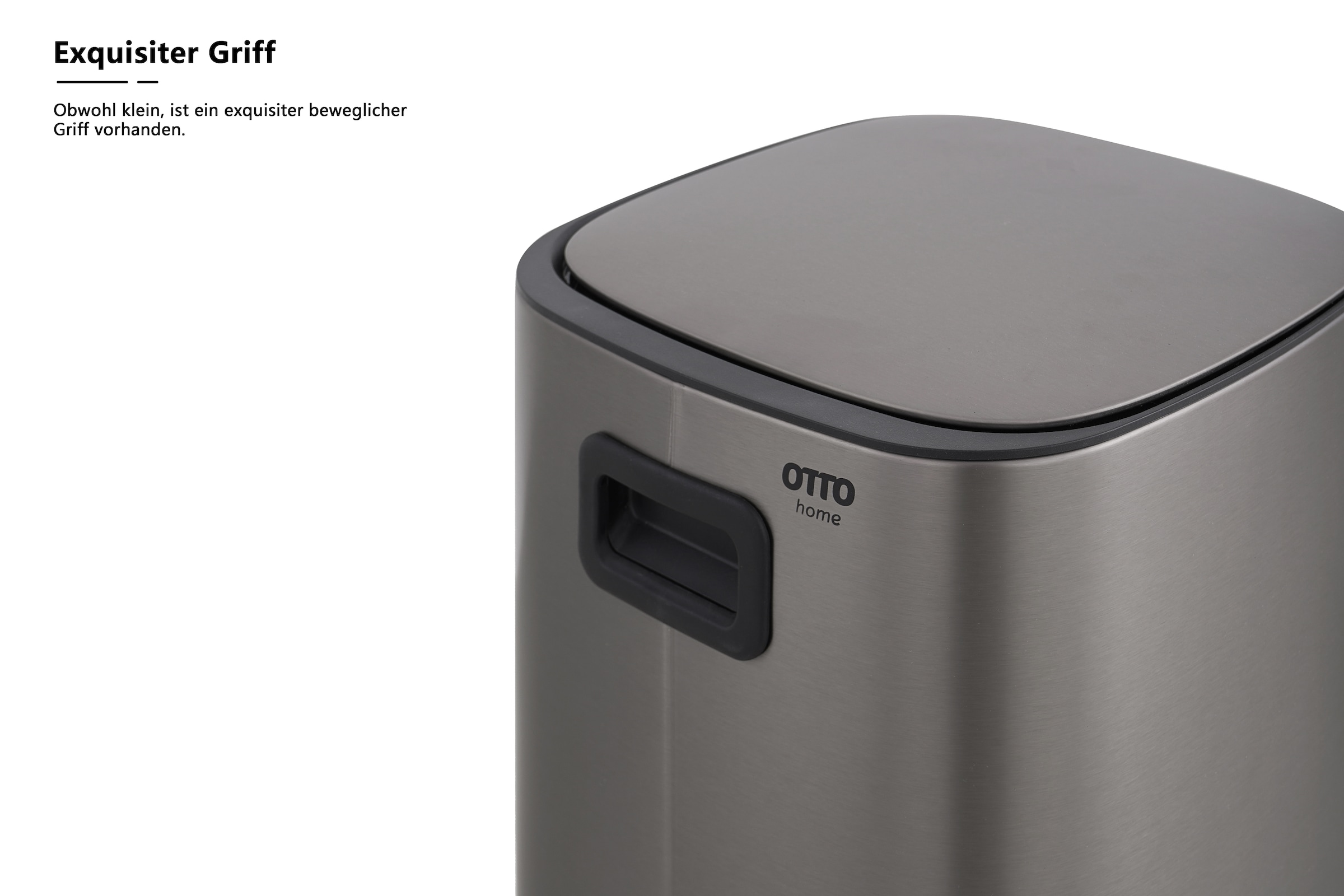 OTTO home Mülleimer »Keenna, Soft Close, mit verstecktem Griff« 1 Behälter Treteimer für Küche oder Bad, Abfalleimer mit Deckel