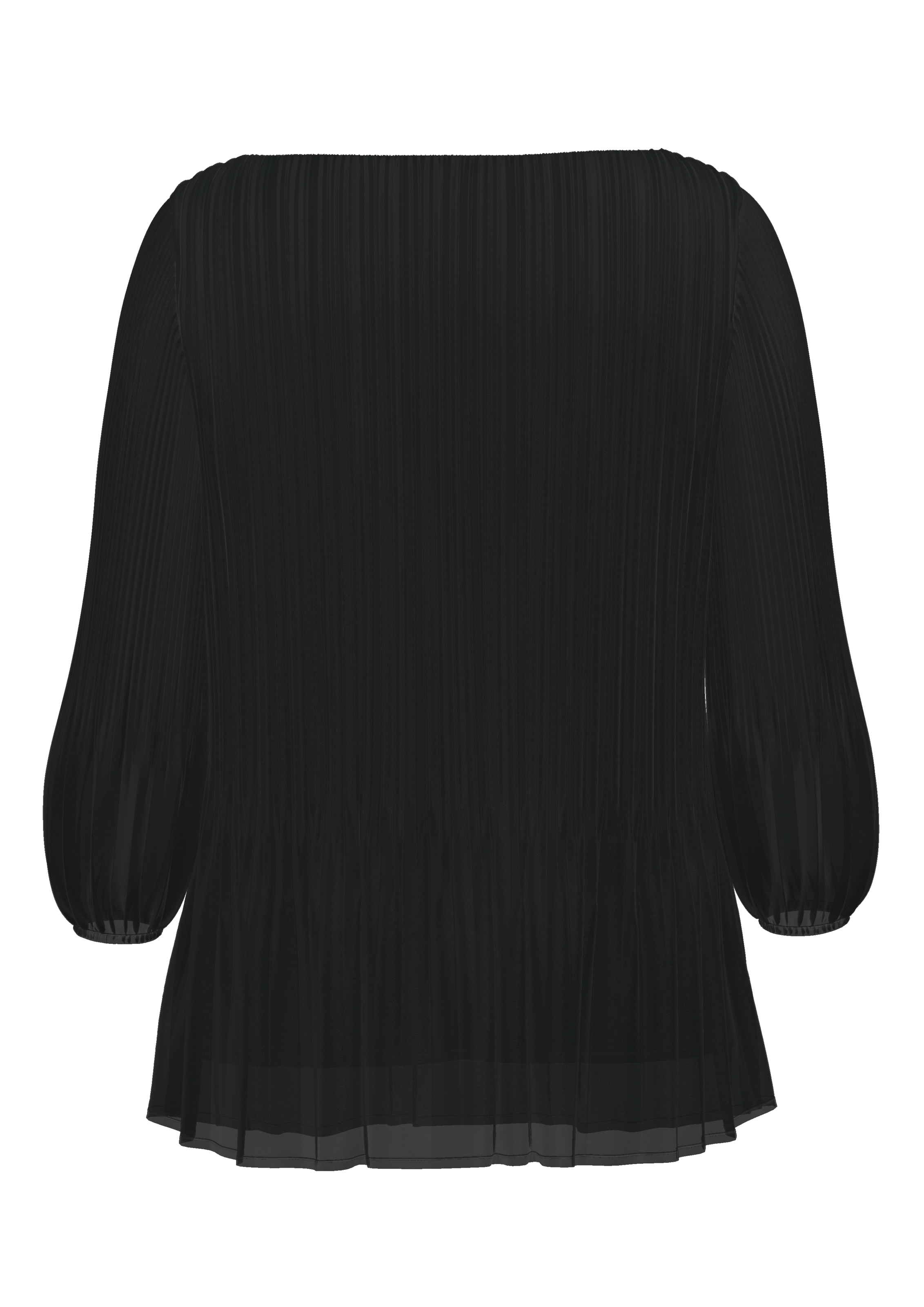 s.Oliver BLACK LABEL Plisseebluse, langarm in halbtransparentem Look