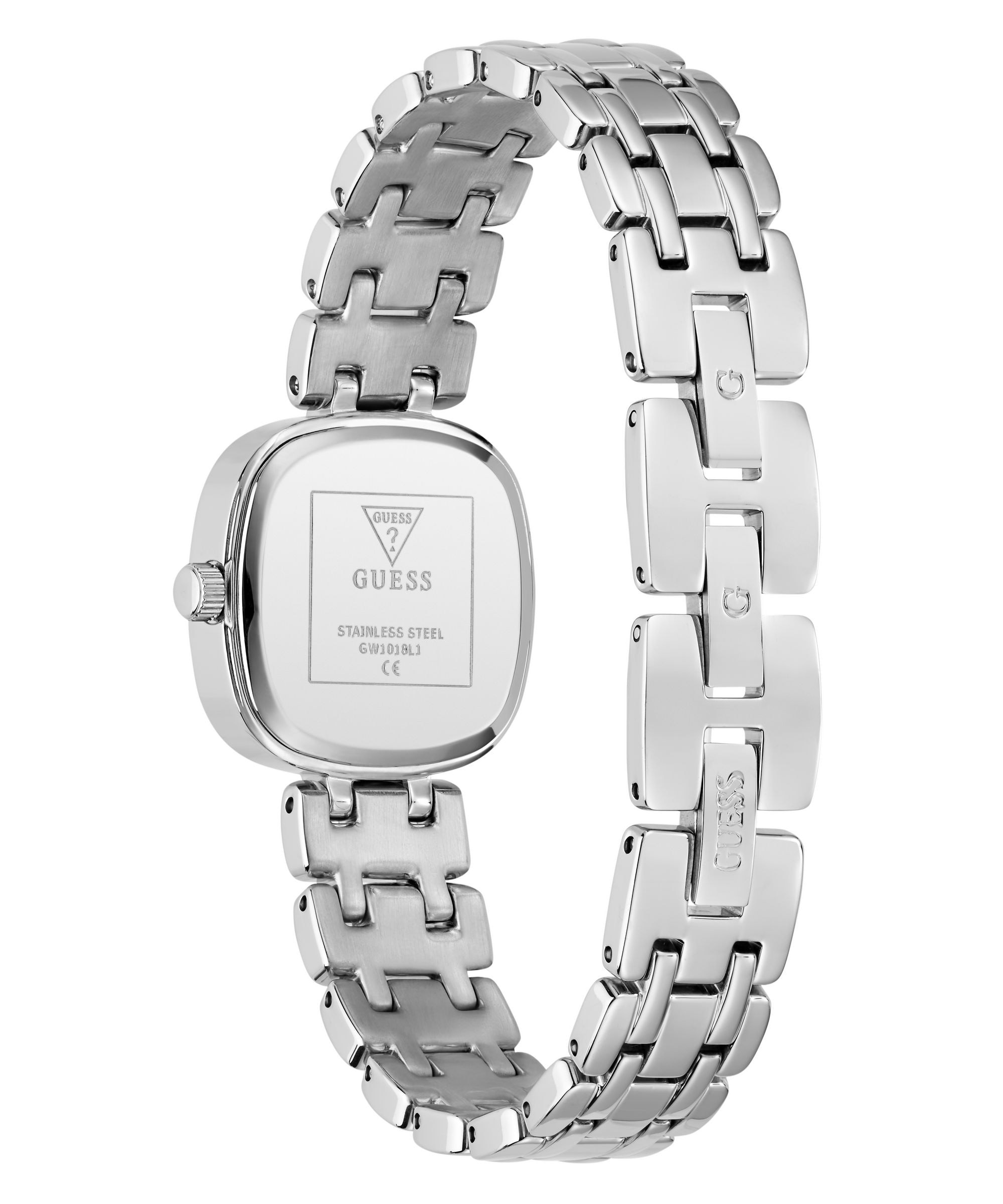 Guess Quarzuhr »HAZEL« Armbanduhr, Damenuhr, Edelstahlarmband, analog