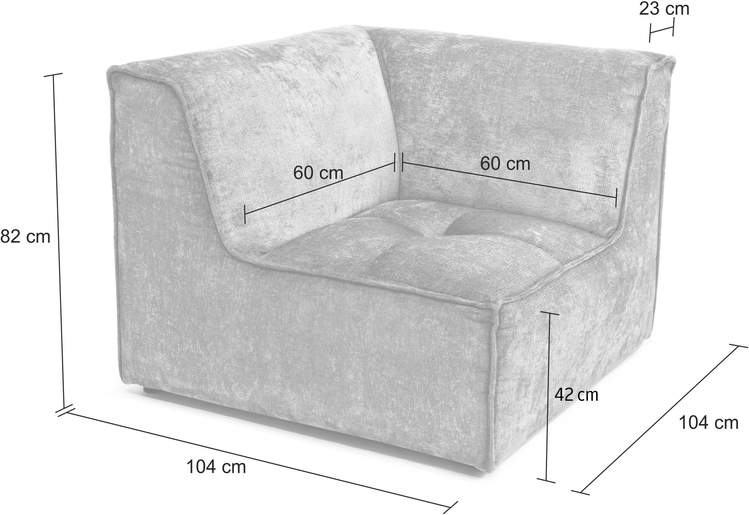 RAUM.ID Sofa-Eckelement »Monolid«, als Modul oder separat verwendbar, für individuelle Zusammenstellung
