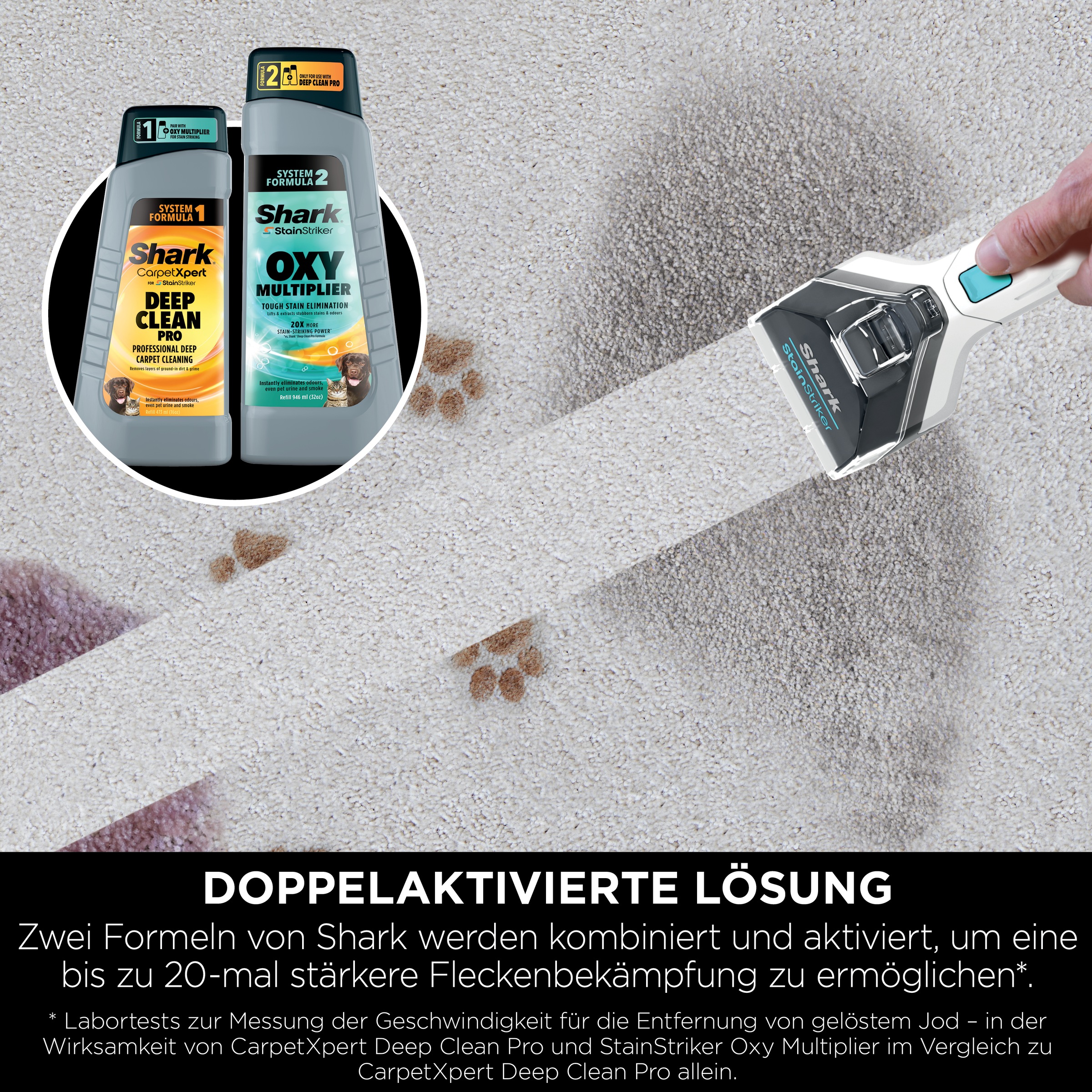 Shark Fleckentferner »StainStriker Reinigungsmittel-Set XSKBSBND200EUT«, (2 St.), Reinigungsmittel Set
