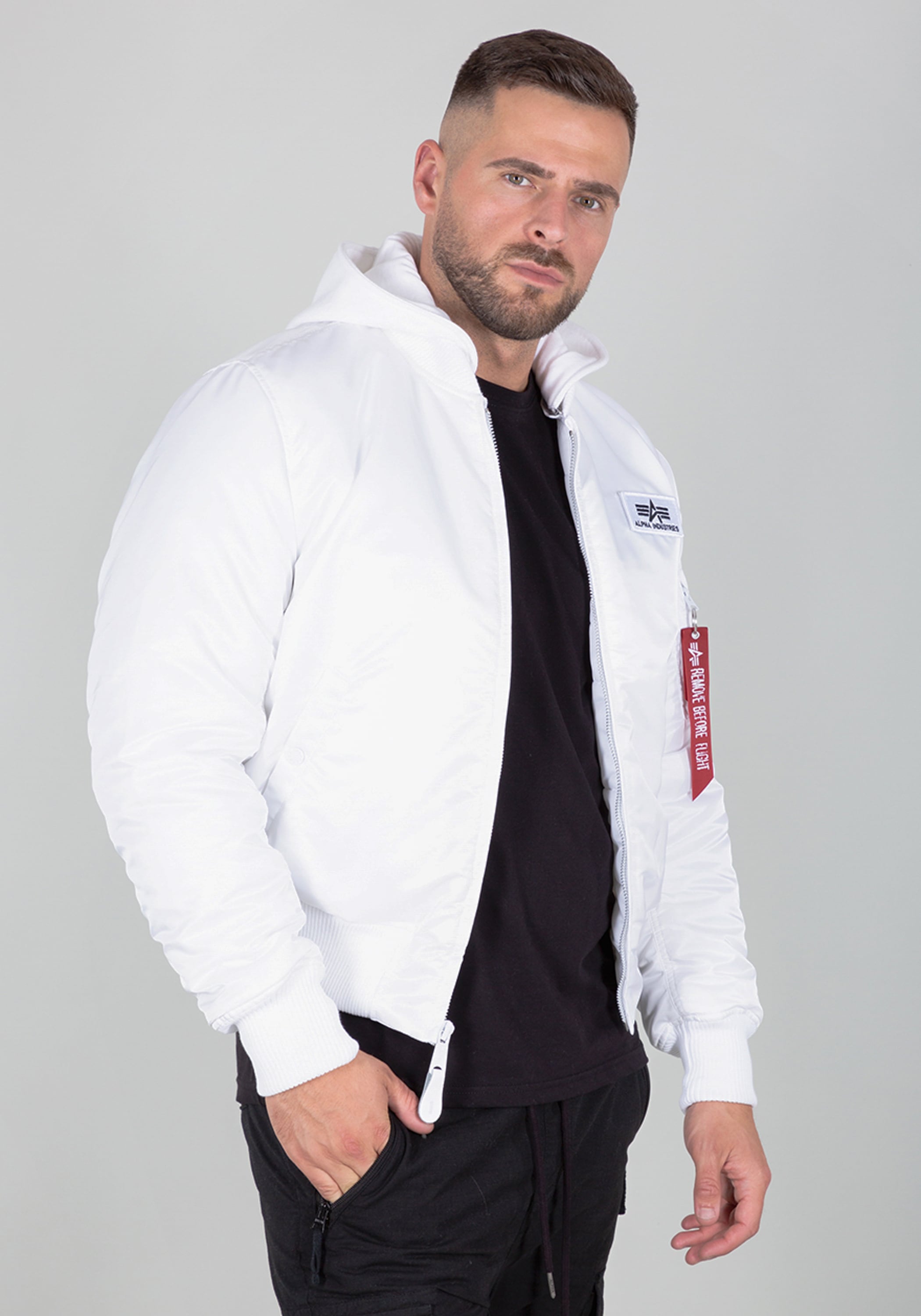 Alpha Industries Bomberjacke »Alpha Industries Men - Bomber Jackets MA-1 Zip Hood Back Print«