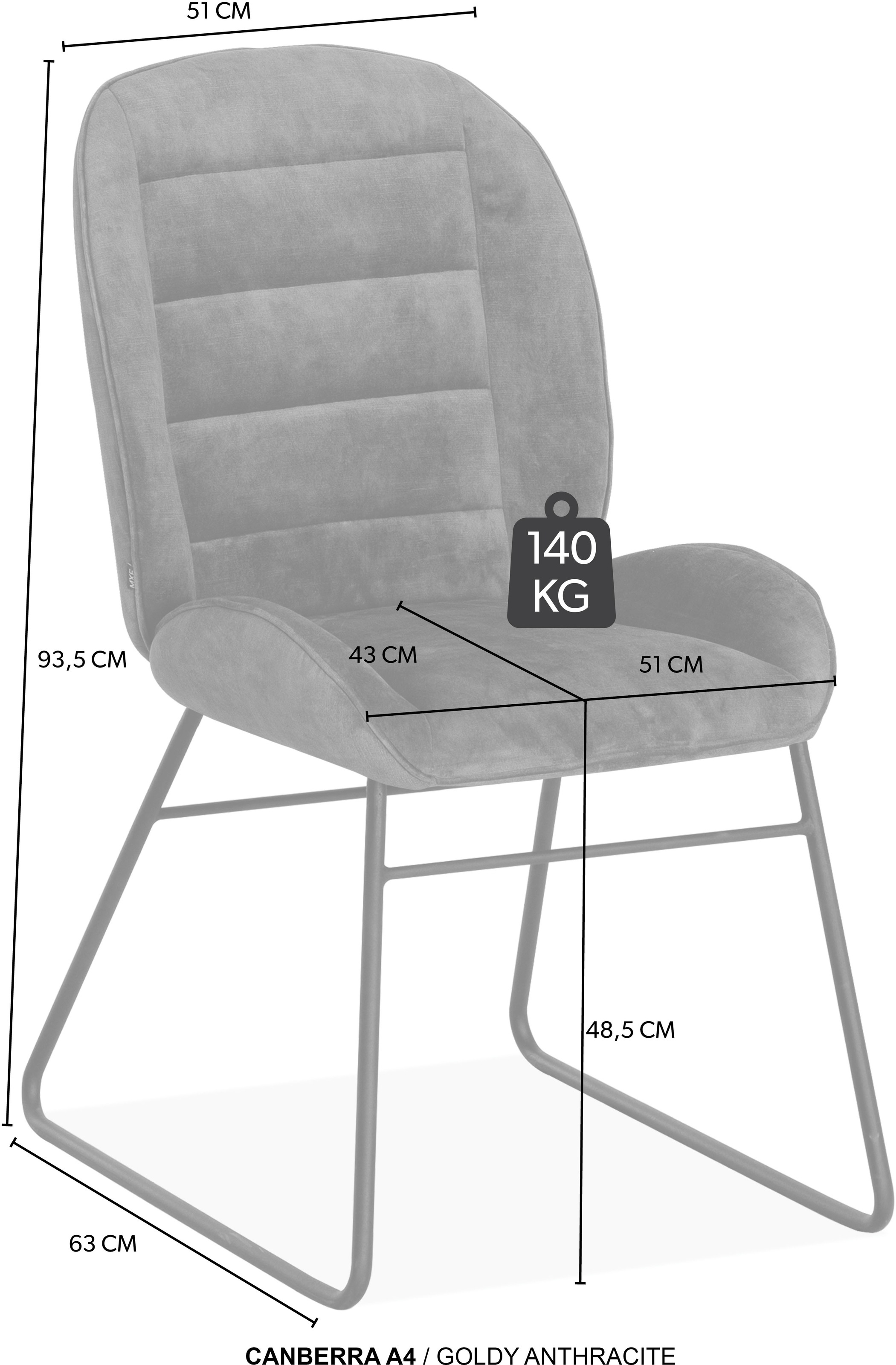 OMG Design Esszimmerstuhl »Canberra« (Set) 1 Stk.Esszimmerstuhl, pflegeleichter Samtvelour Bezug