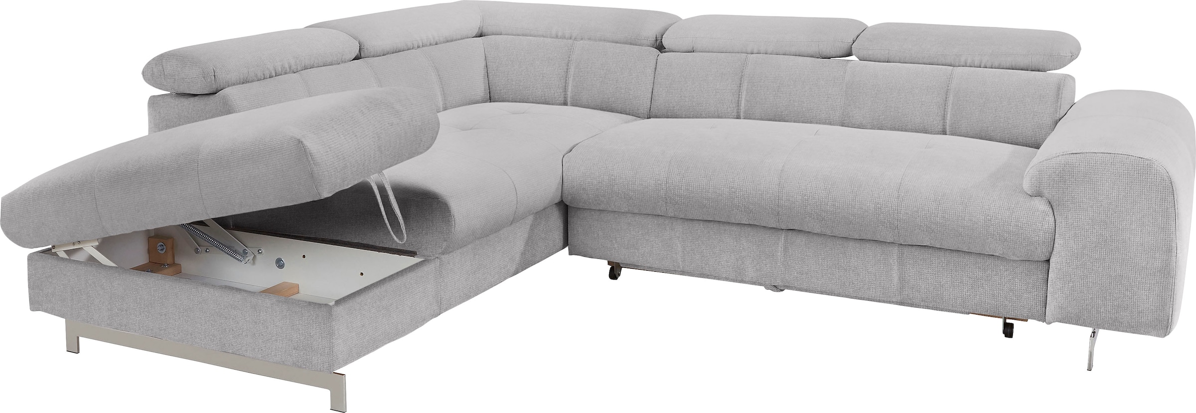 COTTA Polstergarnitur »Chef L-Form«, (Set, 2 tlg.), Set bestehend aus: Ecksofa mit Kopfteilverstellung & Hocker