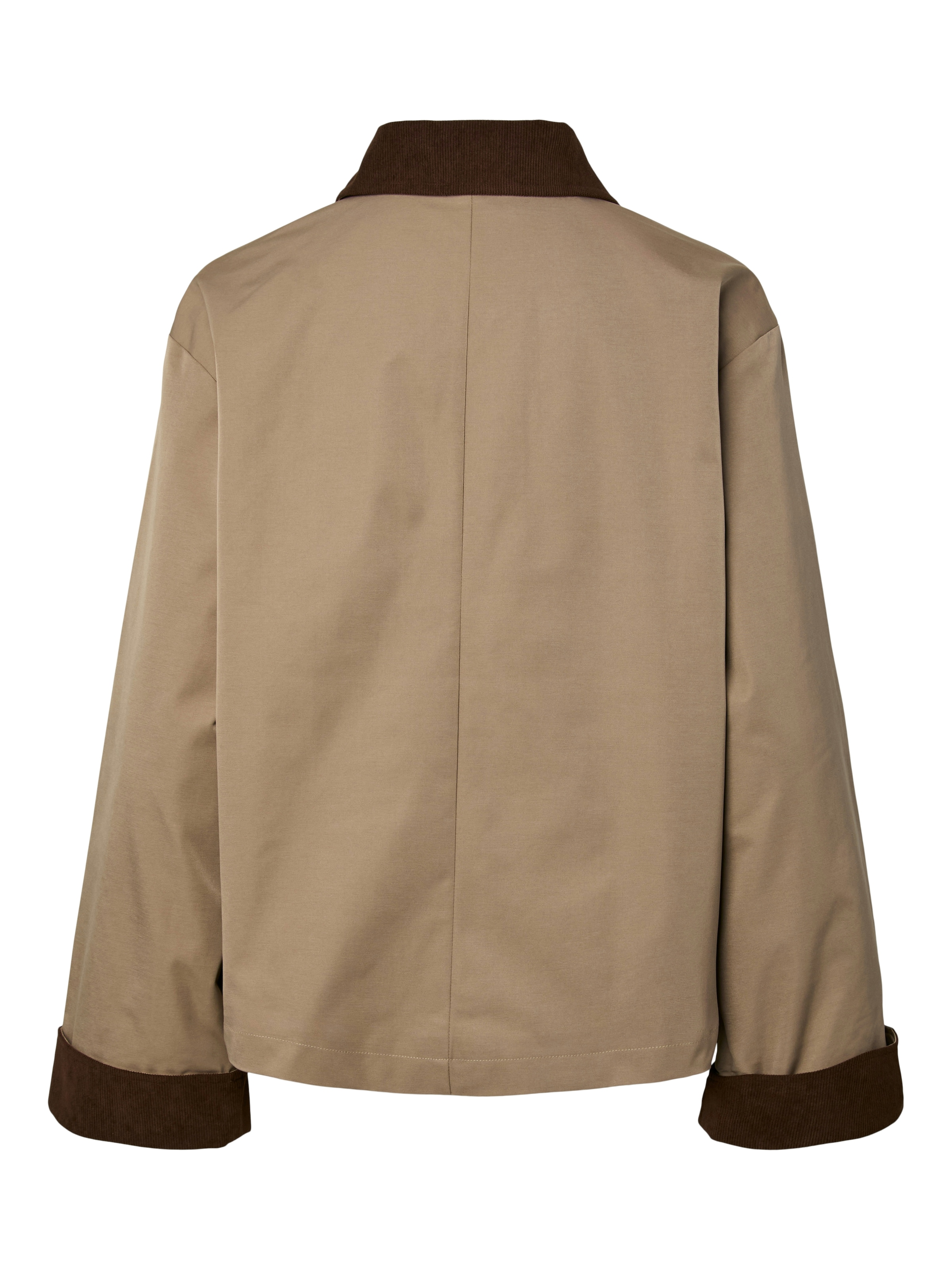 pieces Kurzjacke »PCJORMA SHORT LIGHT JACKET NOOS BC« mit farblich abgesetztem Kragen und Bündchen