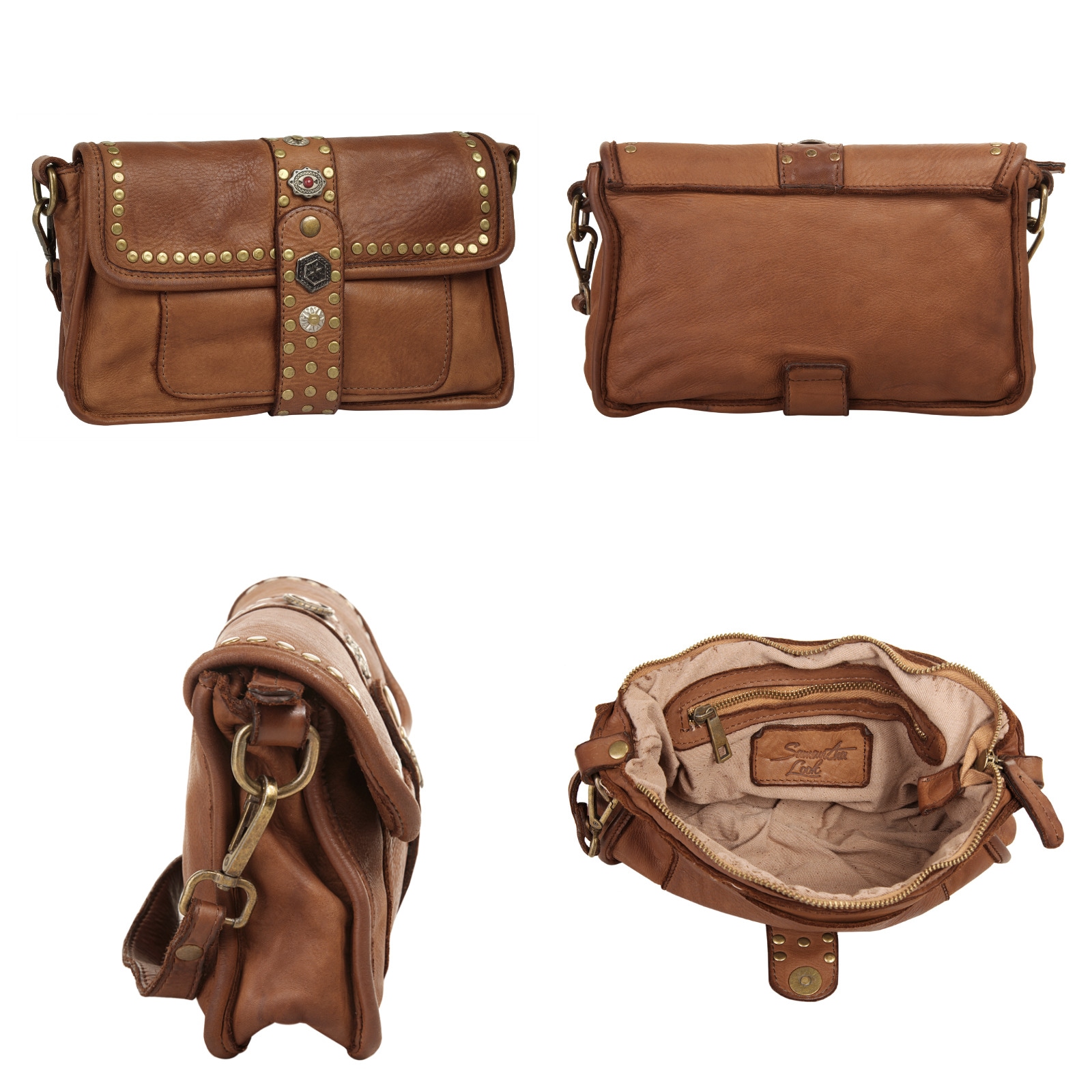 Samantha Look Henkeltasche, echt Leder, Made in Italy