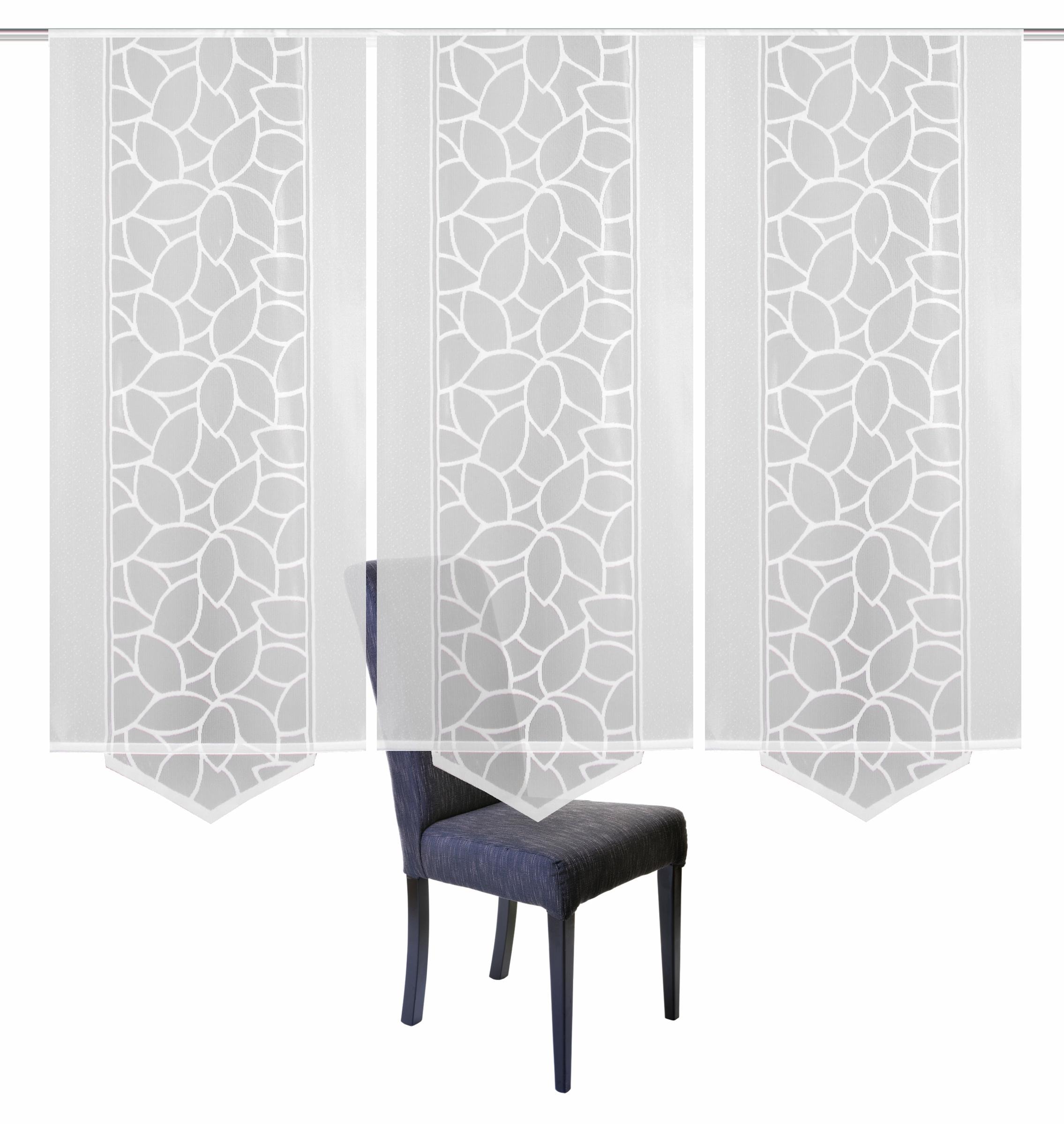 HOME WOHNIDEEN Schiebegardine »JENNA« Klettband 3 Stk. tlg. Schiebevorhang Jacquard Set, inkl. Befestigungszubehör