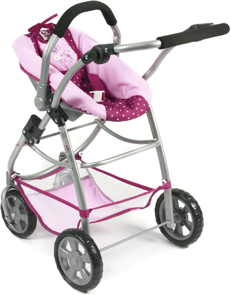 CHIC2000 Kombi-Puppenwagen »Emotion All In 3in1, Brombeere«, inkl. Babywanne, Babyschale und Sportwagenaufsatz