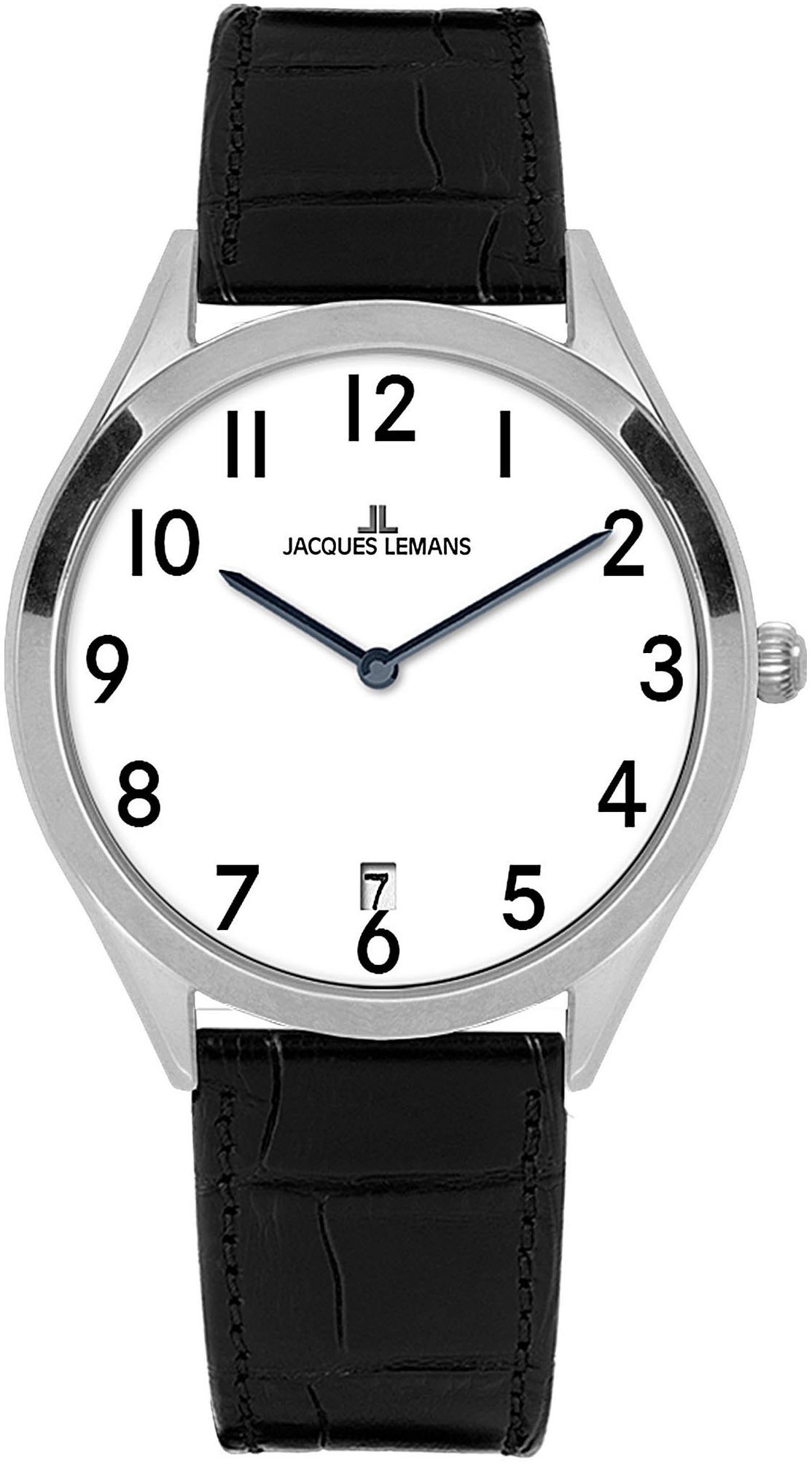 Jacques Lemans Quarzuhr »Cannes«, Armbanduhr, Damenuhr, Herrenuhr, Datum, Lederarmband
