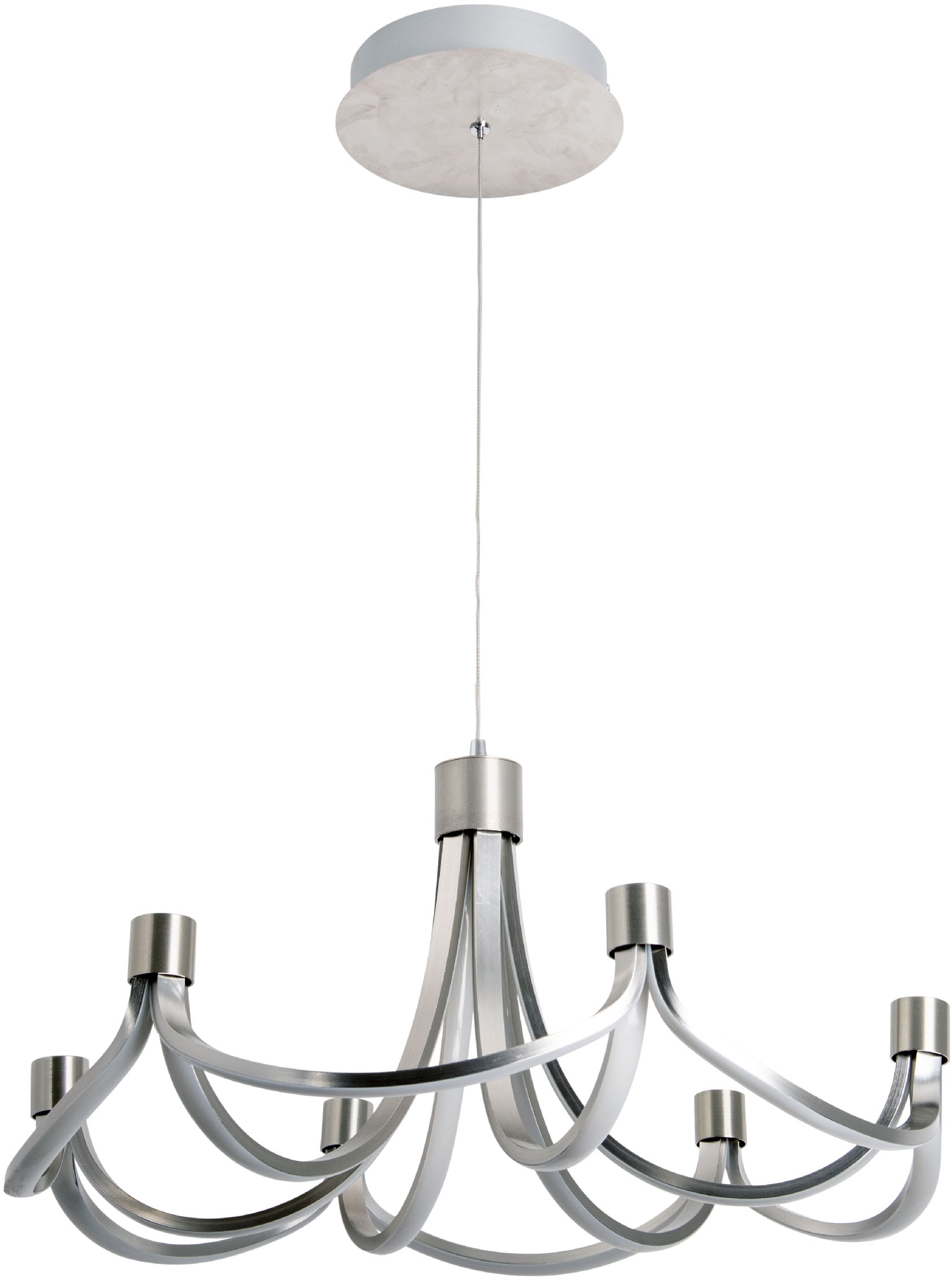 näve LED Pendelleuchte »Festos« LED-Modul 1 Stk. Kronleuchter, stufenweise dimmbar, satiniertes Metall, H: 150cm