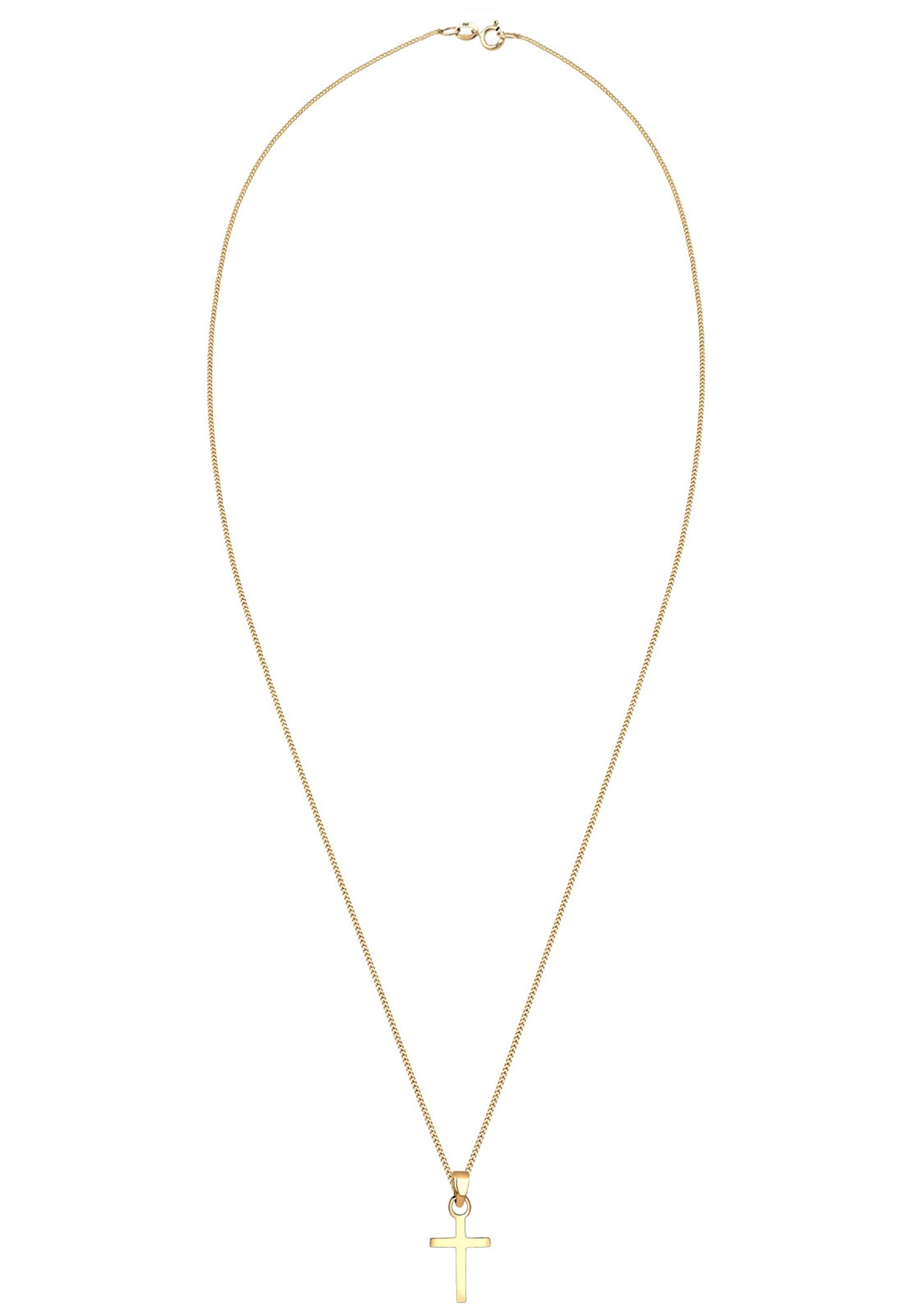 Elli Premium Kette mit Anhänger »Halskette Kreuz Konfirmation Kommunion Glaube 585 Gelbgold«