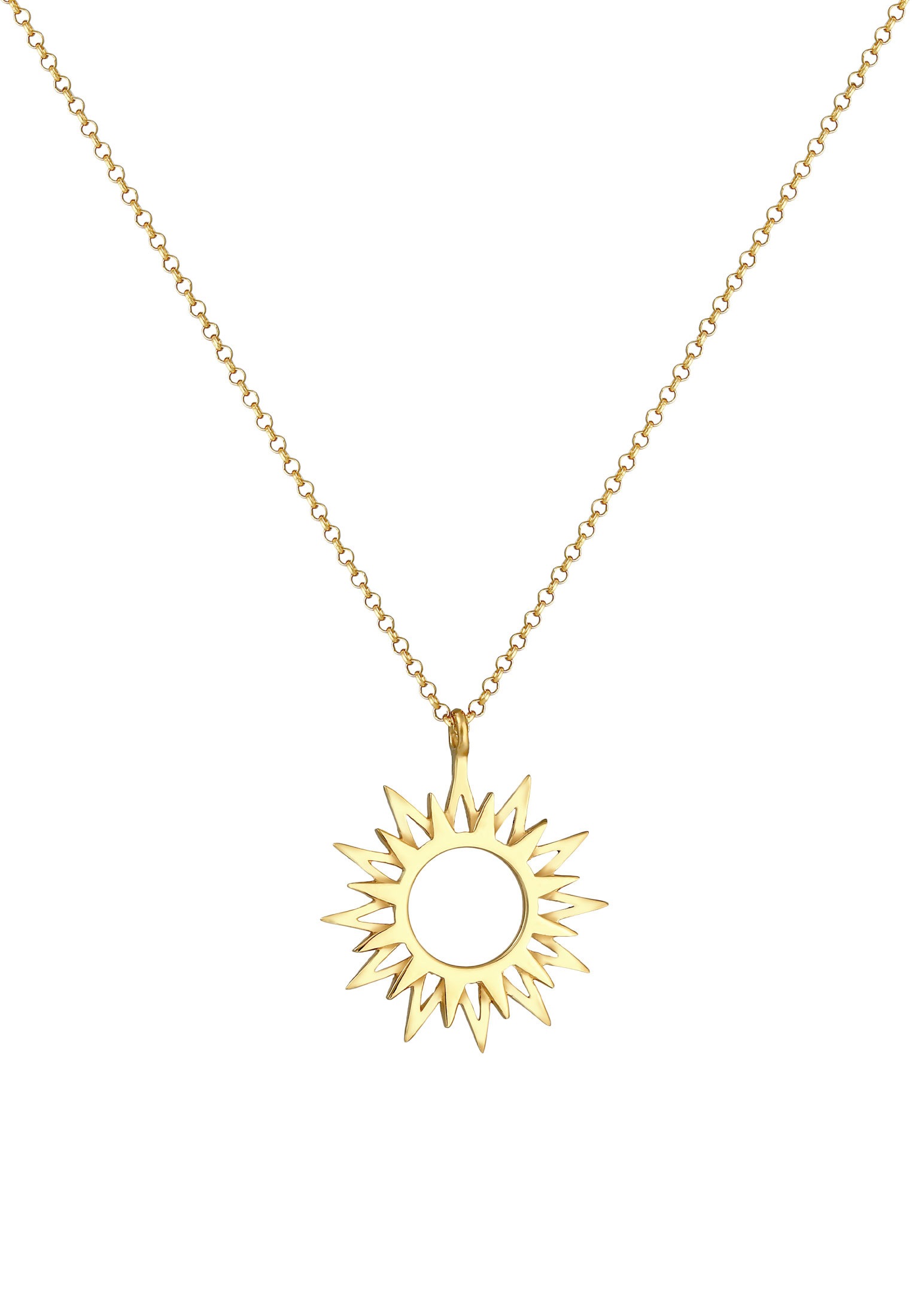 Elli Kette mit Anhänger »Halskette Sonne Sun Strahlen Astro Symbol 925 Silber«