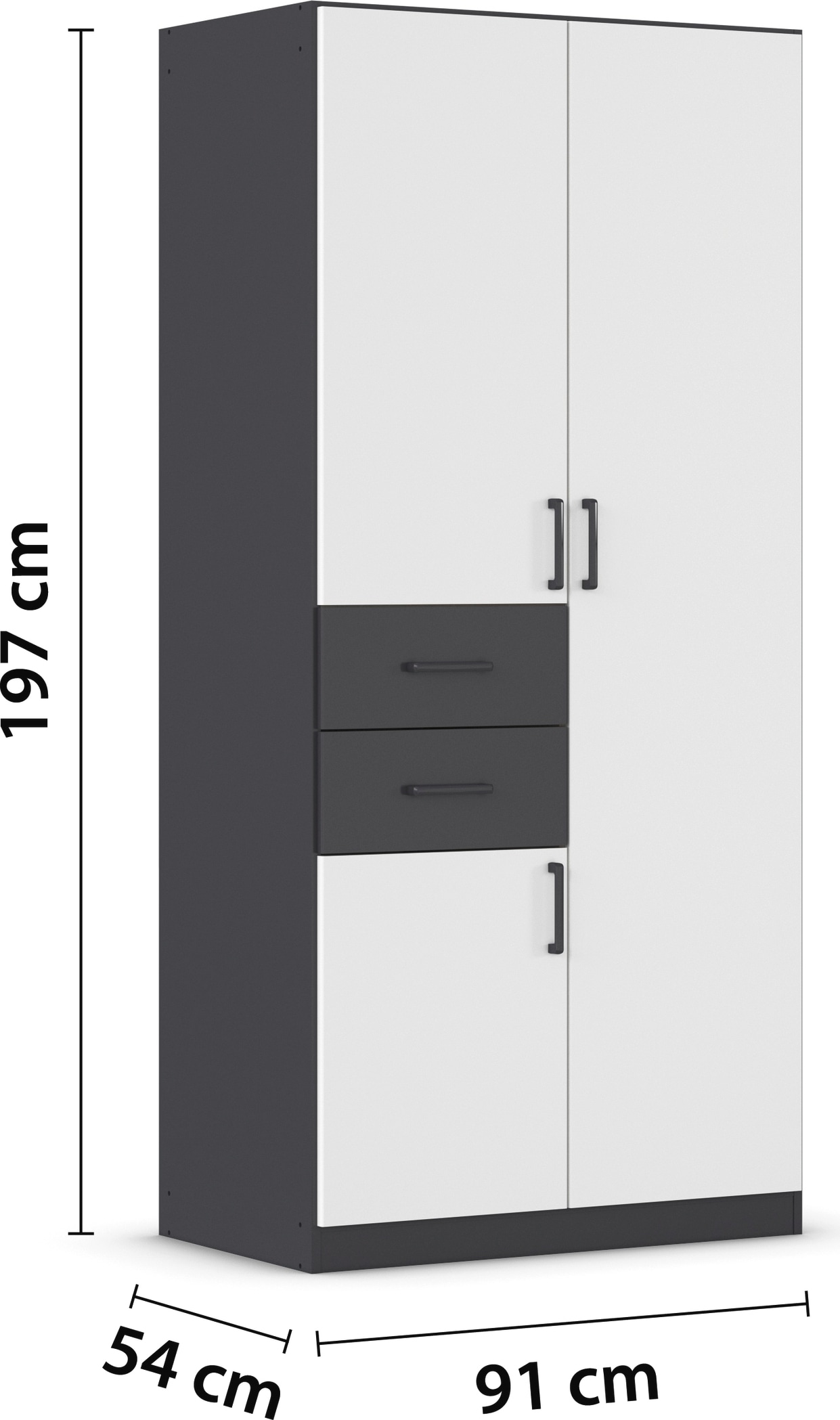 rauch Drehtürenschrank »Kleiderschrank Schrank Garderobe MAIKA mit Dekor-Front« 2 Schubladen, in verschiedenen Breiten, Höhen, Farben, MADE IN GERMANY