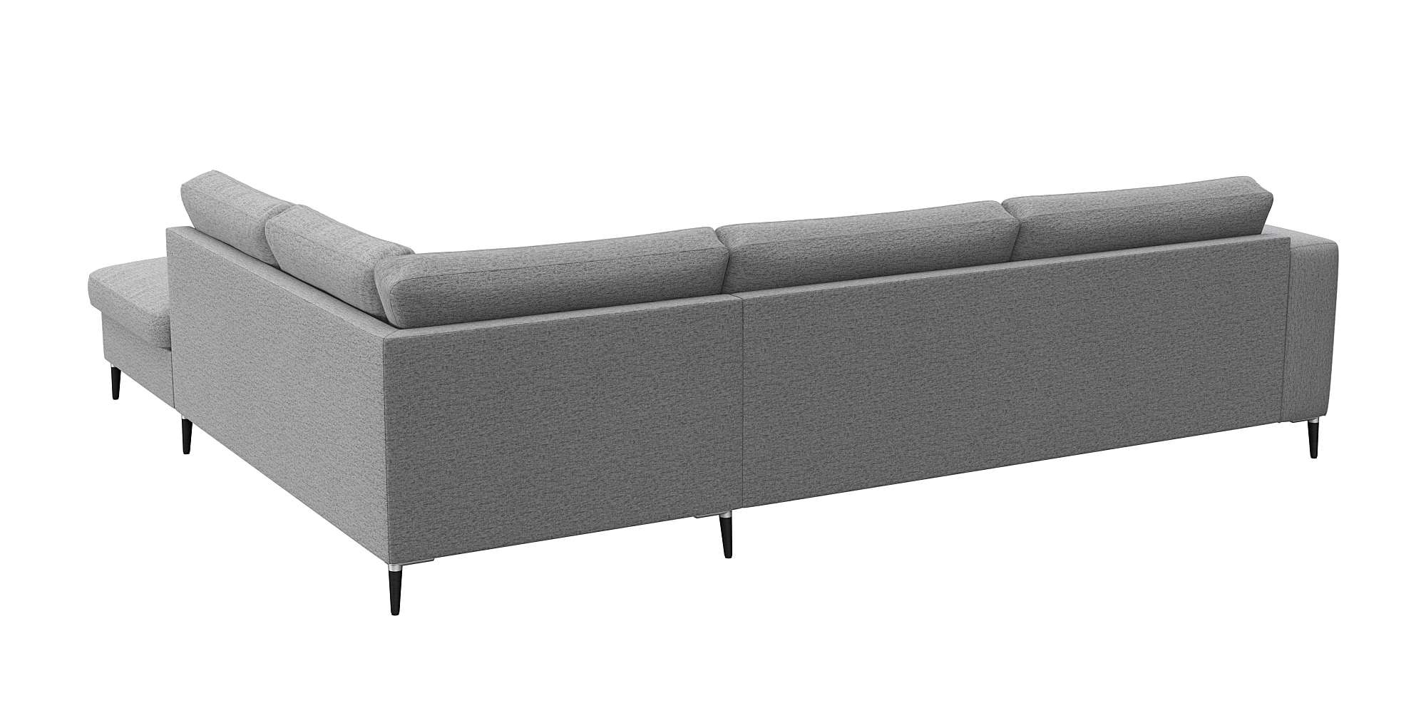 FLEXLUX Ecksofa »Fiore, super Sitzkomfort durch Kaltschaum im Sitz, L-Form«, breite Armlehnen, Füße Alu+schwarz