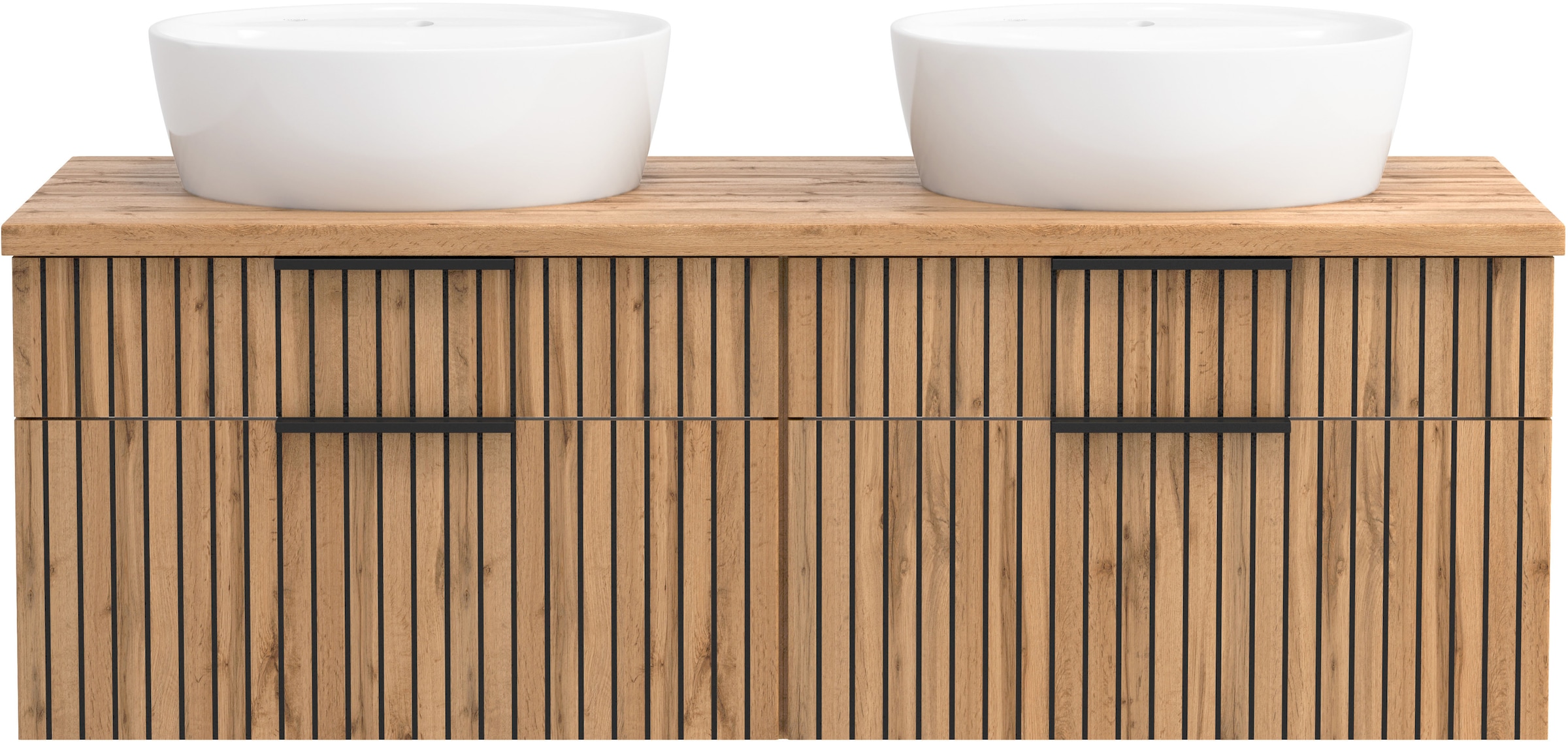welltime Badmöbel-Set »Welltime, Carlton Waschtisch-Set, 80 oder 120 cm, gestreift«, (3 St.)