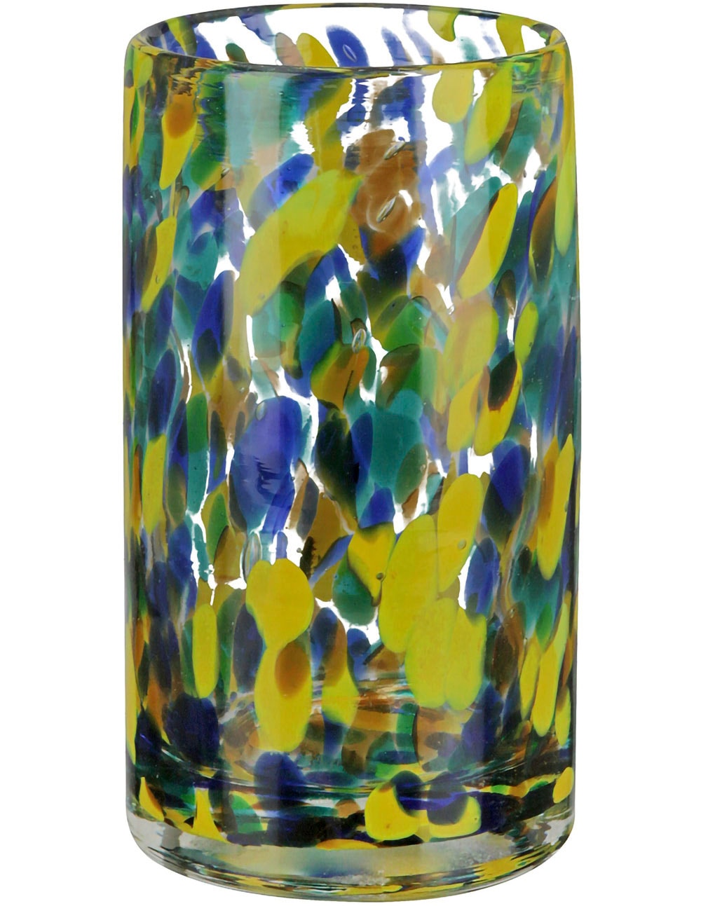 GILDE Tischvase »Zylindervase, Splash, aus Glas, Höhe ca. 14,5 cm«, (1 St.), mit gepunktetem Farbspiel