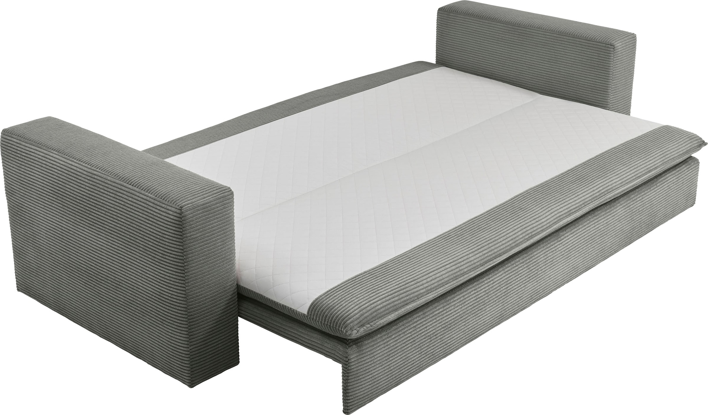 Places of Style 3-Sitzer »PIAGGE«, Cord-Bezug - mit Bettfunktion und Bettkasten, mit praktischem Topper