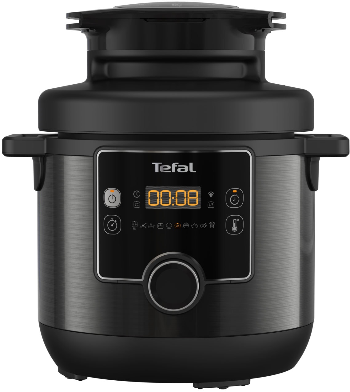 Tefal Multikocher »Turbo Cuisine & Fry inkl. Extra-Crisp-Deckel, 1-Knopf-Bedienung«, Schnellkochtopf/ Heißluftfritteuse, 15 automatische Programme, CY7788