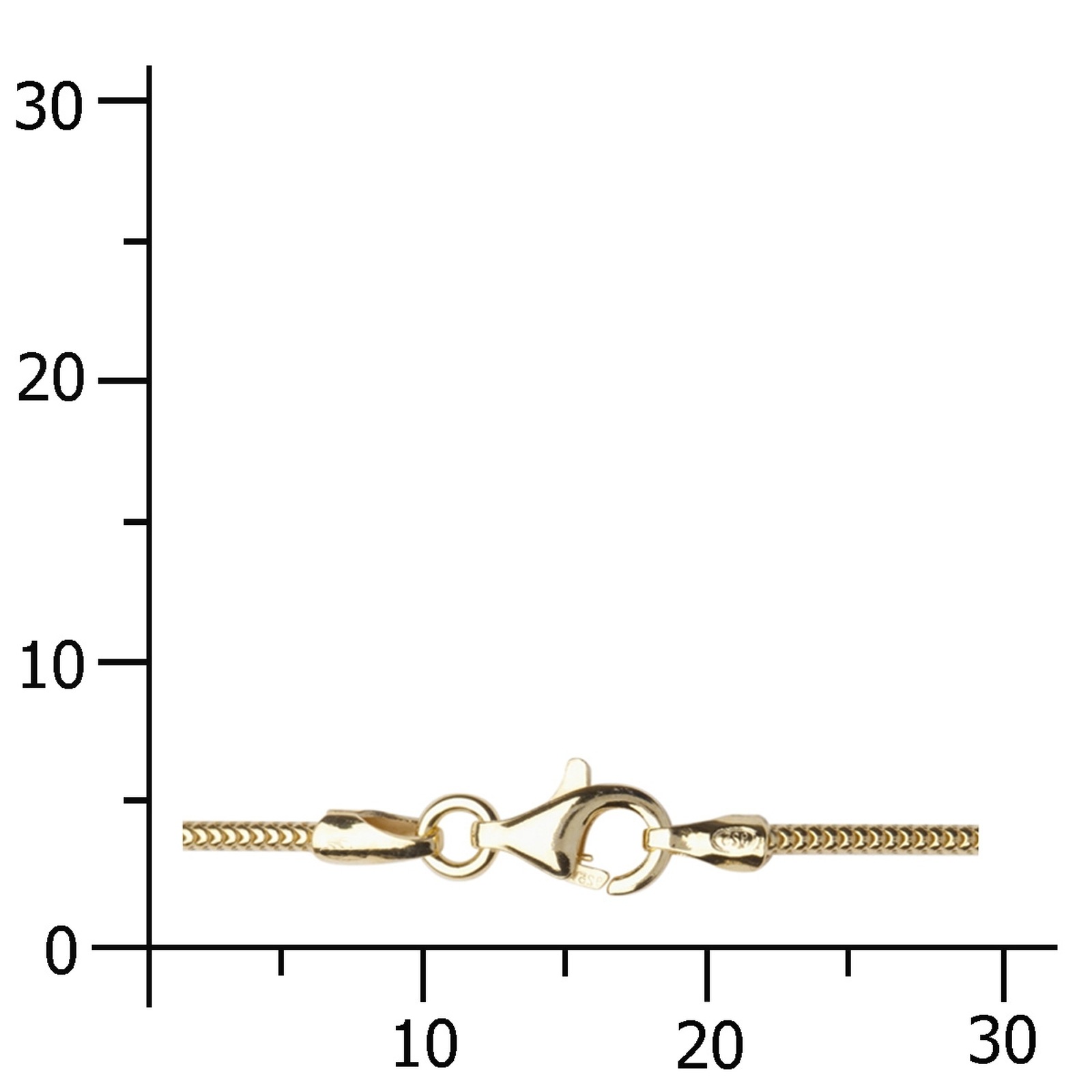 OSTSEE-SCHMUCK Silberkette »- Schlange 1,2 mm - Silber 925/000, vergoldet -,«