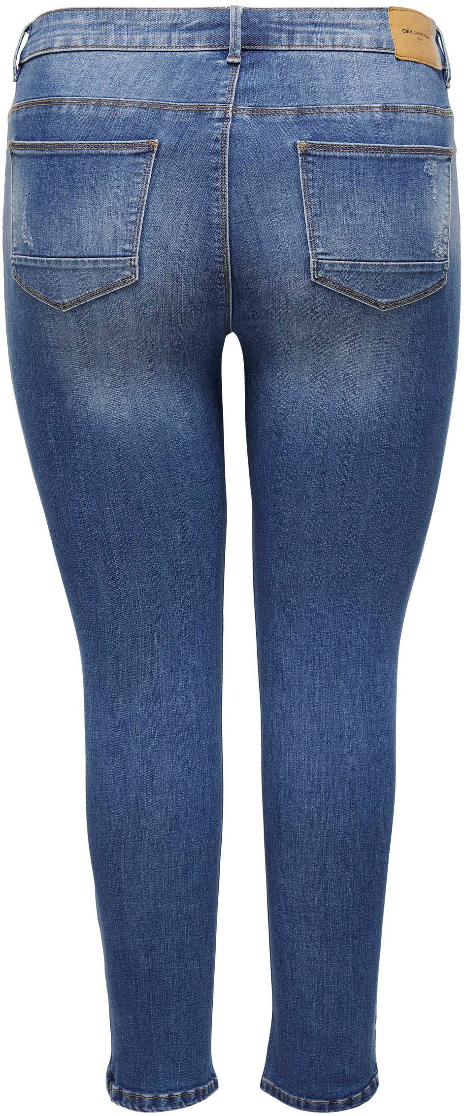 ONLY CARMAKOMA Skinny-fit-Jeans »CARKARLA REG SK ANKLE ZIP JNS«, mit  Reißverschluss am Beinabschluss bei ♕