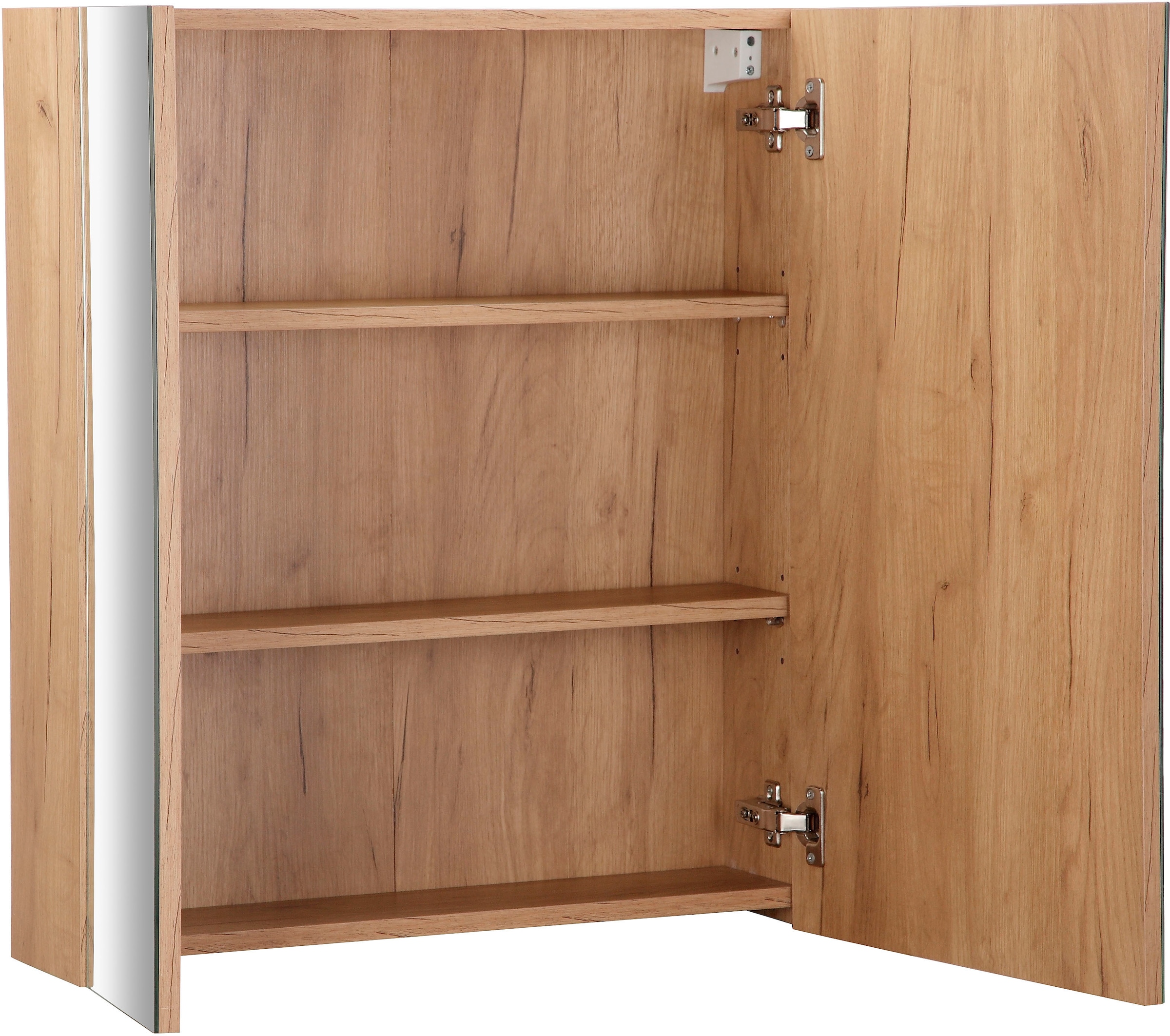 welltime Spiegelschrank »Lund Badschrank Schrank Bad WC Spiegel ohne LED«, Badezimmerspiegelschrank Spiegel Badspiegel mit 2 Türen Breite 60cm