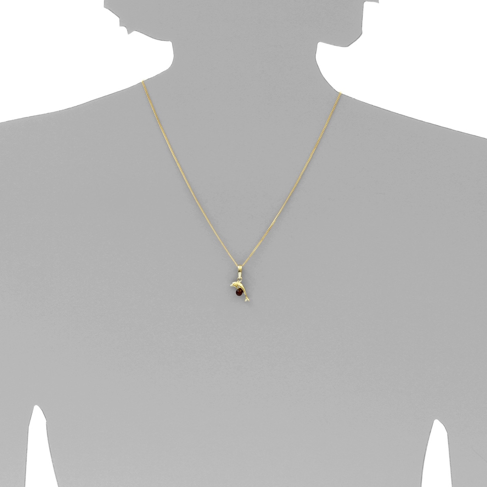 OSTSEE-SCHMUCK Kettenanhänger »- Delphin - Gold 333/000 - Bernstein«