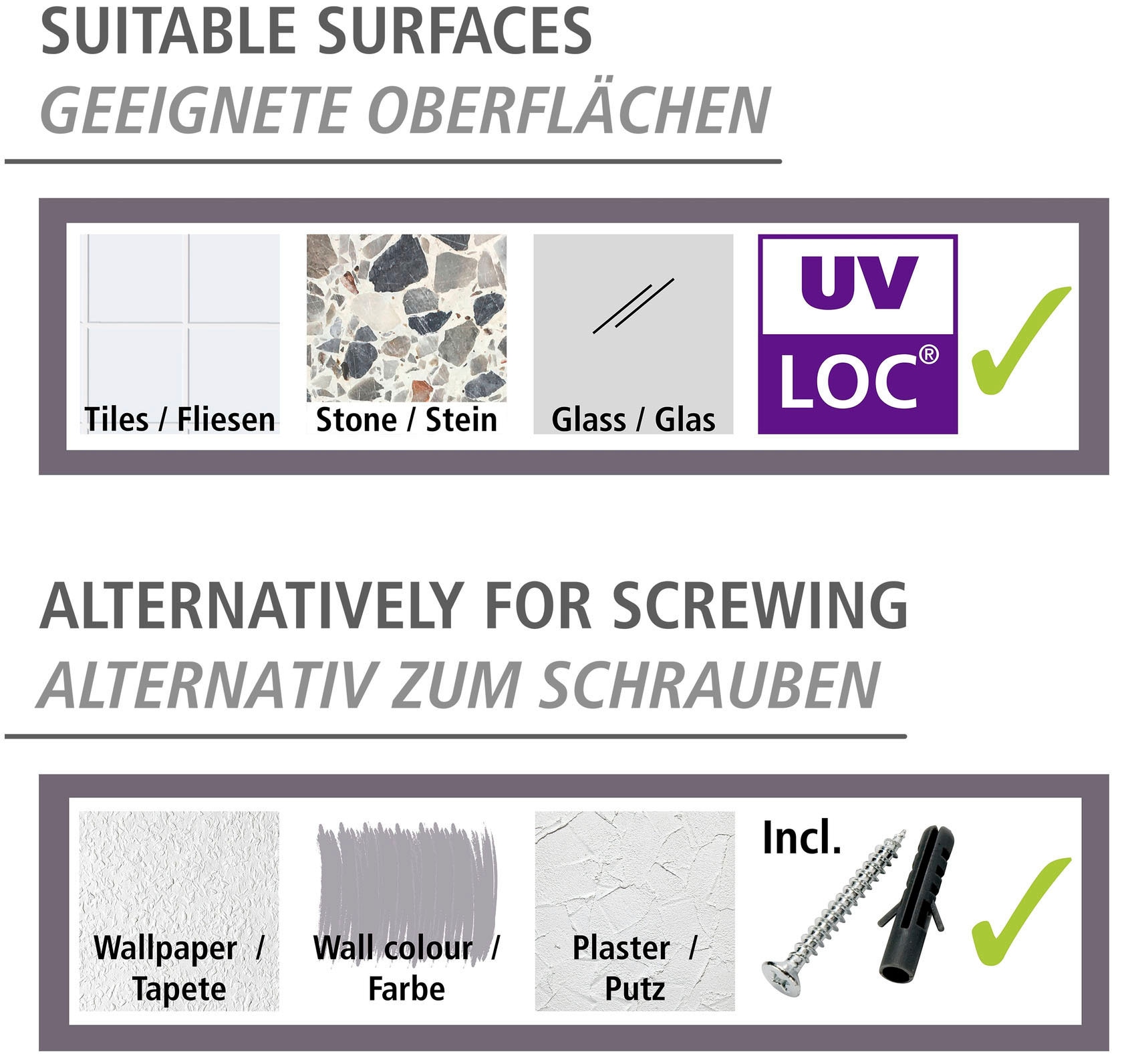 WENKO Handtuchstange »UV-Loc® Isera« befestigen ohne Bohren