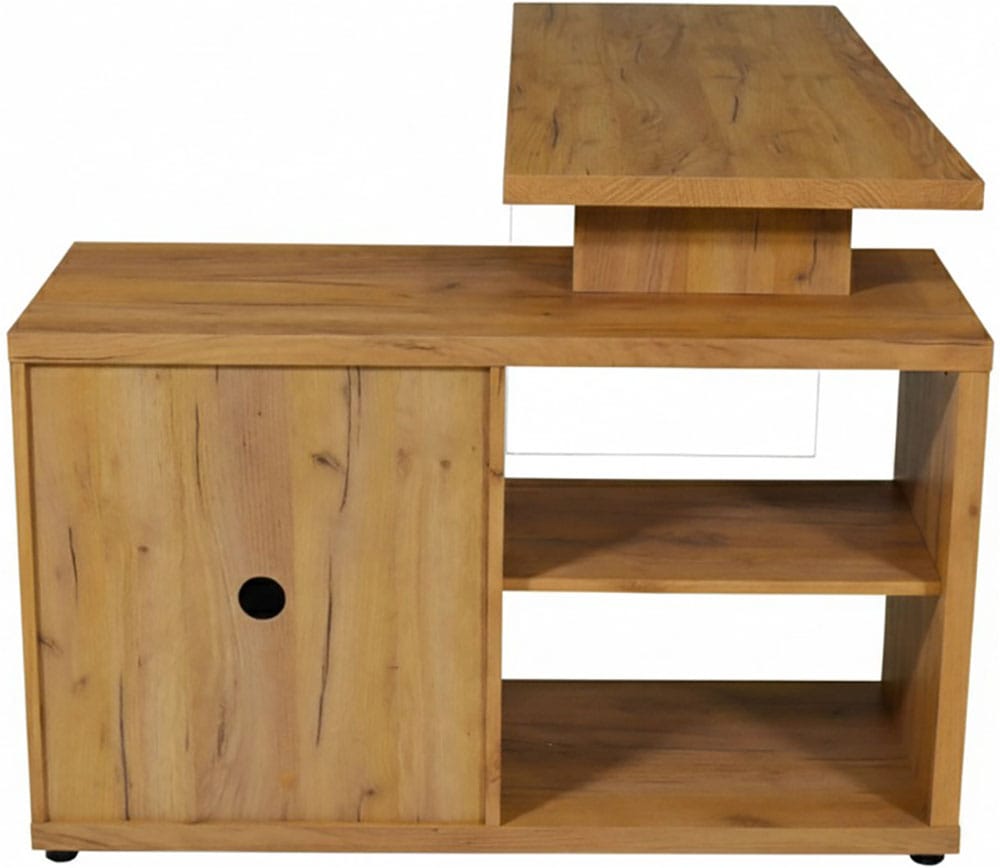 Jahnke Eckschreibtisch »LUX C 135 E« Eckschreibtisch,wechselseitig montierbar,Glas,1 Schublade & 2 Fächer