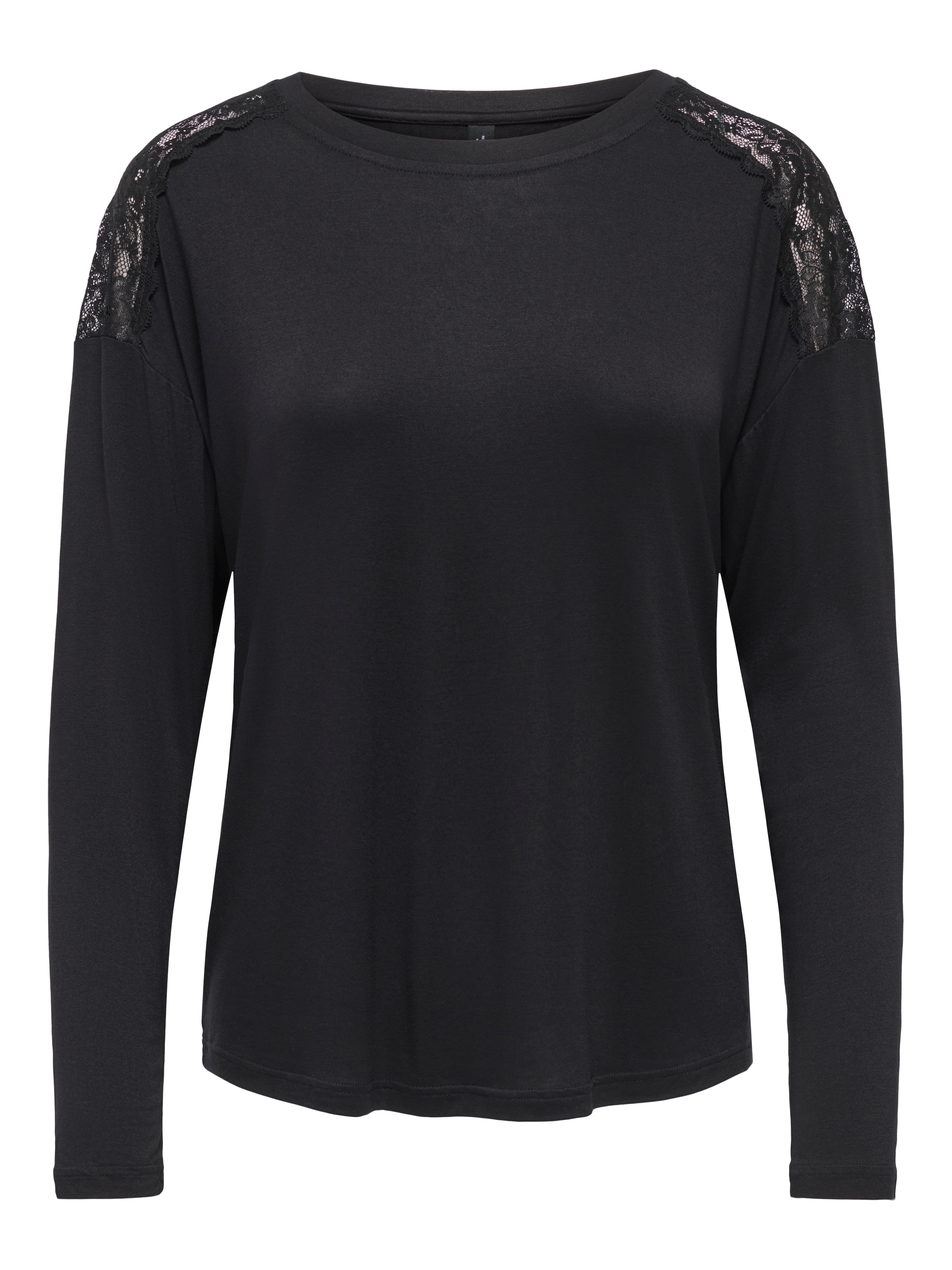 ONLY T-Shirt »ONLLUNI L/S TOP WITH LACE DETAILS CS JRS« Viskosemischung, regular fit