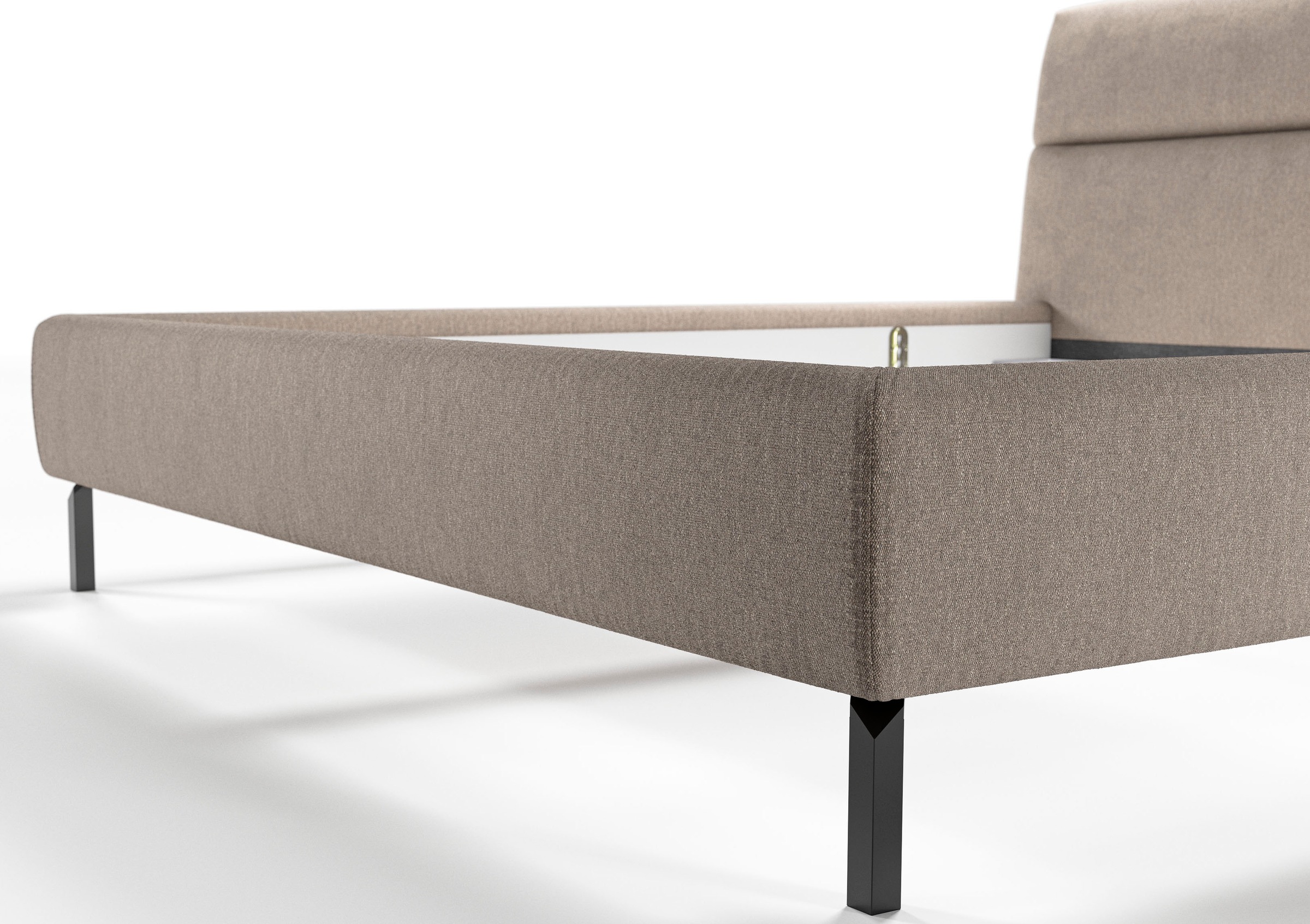Places of Style Polsterbett »Seiano Strukturstoff. hochwertiger Hussenbezug für spaltfreie Ecken«, belastbar bis 280kg, in 4 Breiten, auch in Überlänge 220cm