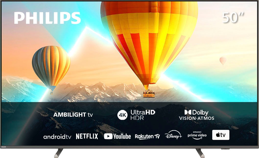Ambilight »50PUS8107/12«, 126 3 Ultra HDR10+ cm/50 4K UNIVERSAL TV-Smart-TV, Android (3-seitig), LED-Fernseher | Philips Jahre Garantie HD, Zoll, ➥ XXL