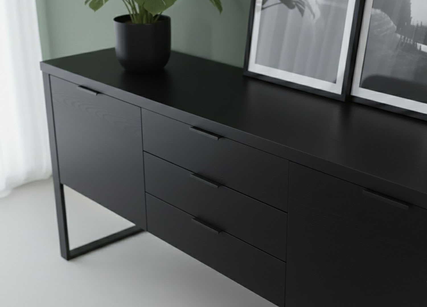 Jahnke Sideboard »LOOP SB 180« Sideboard,2 Türen + 3 Schubladen, Metallrahmen, Breite 180 cm
