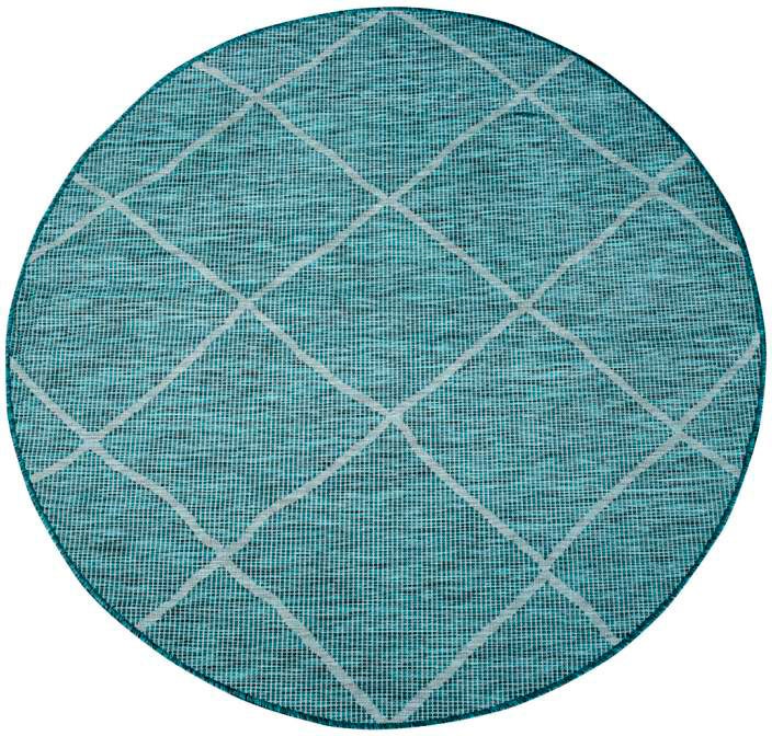 Carpet City Outdoorteppich »PALM3075« rund 5 mm Höhe Wetterfest & UV-beständig, für Balkon, Terrasse, Küche, flach gewebt