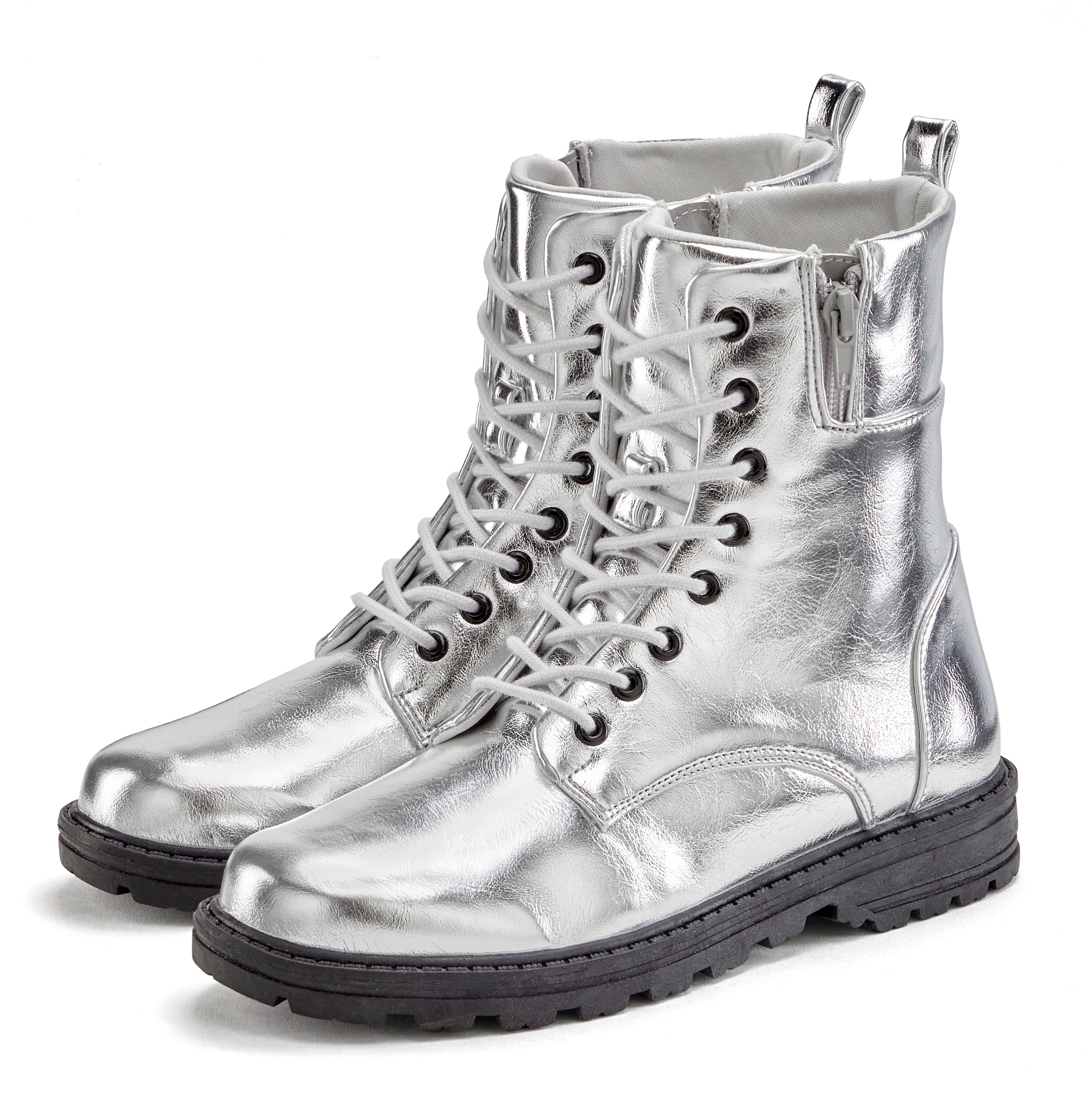 LASCANA Stiefelette, im angesagten Metallic-Look, Stiefel, Boots VEGAN