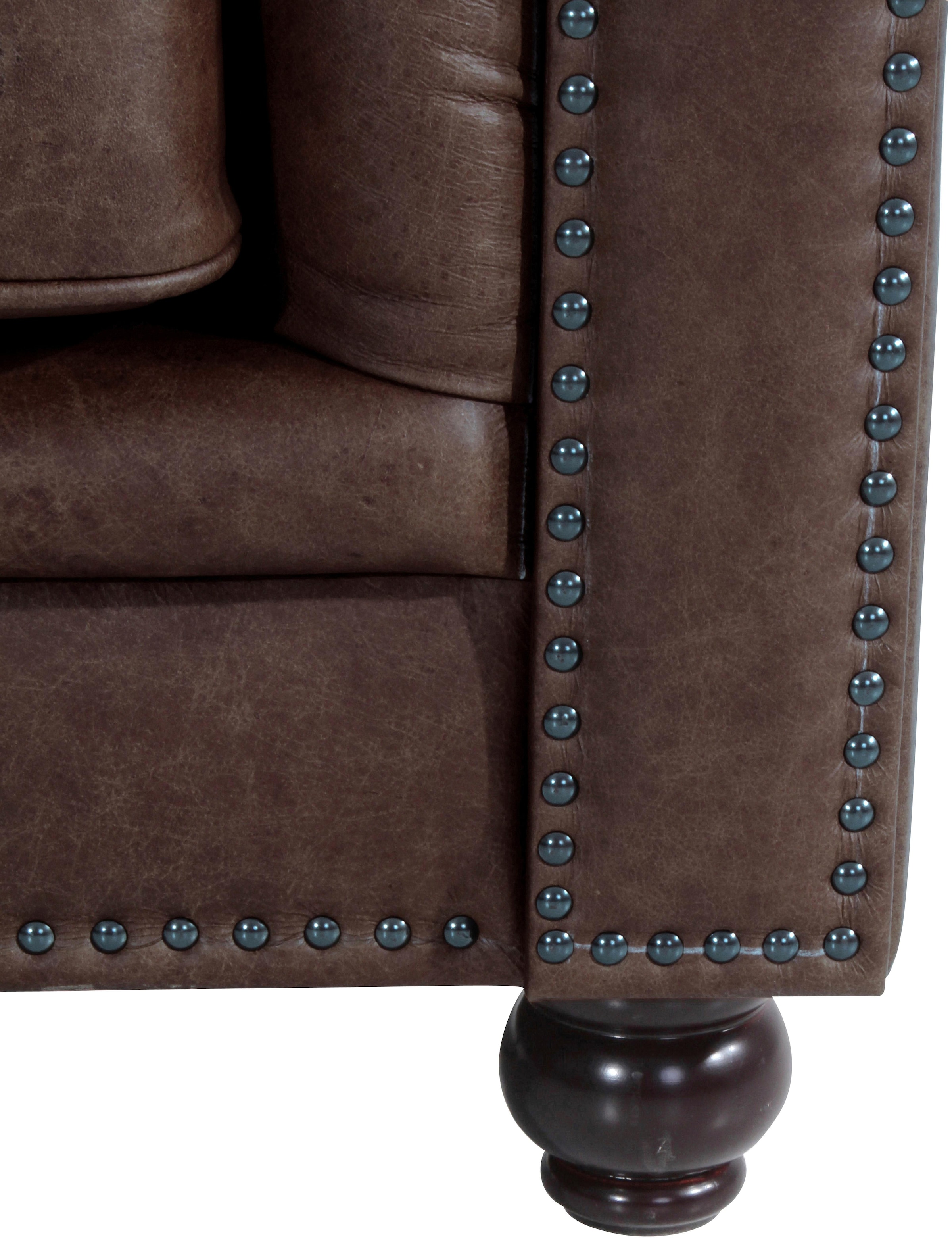 Max Winzer® Chesterfield-Sessel »Old England, Loungesessel, bequem, mit tollen Details«, Ledersessel mit Knopfheftung & Ziernägeln