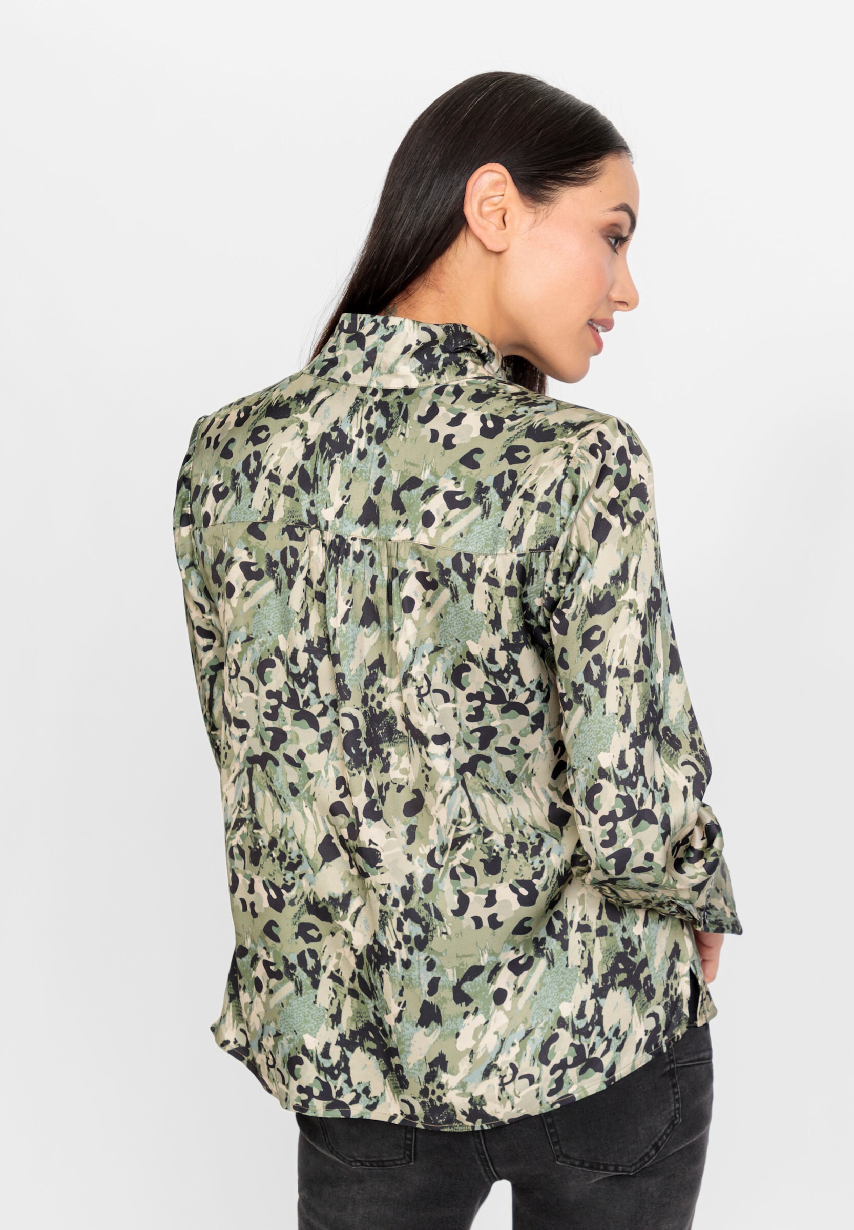 heine Klassische Bluse »Druckbluse Satinbluse mit Seitenschlitzen«