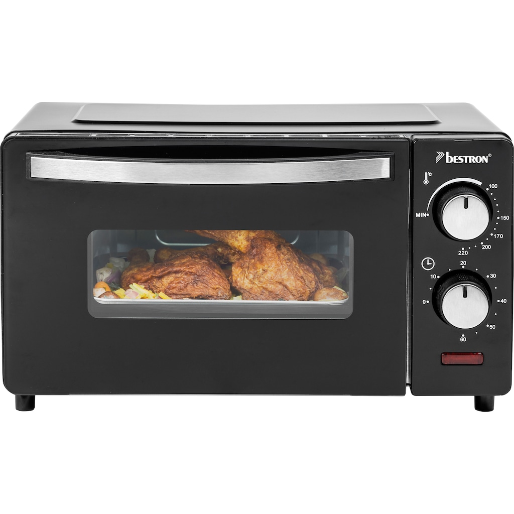 bestron Minibackofen »AOV9 kompaktes Gerät«, 800 Watt, Schwarz