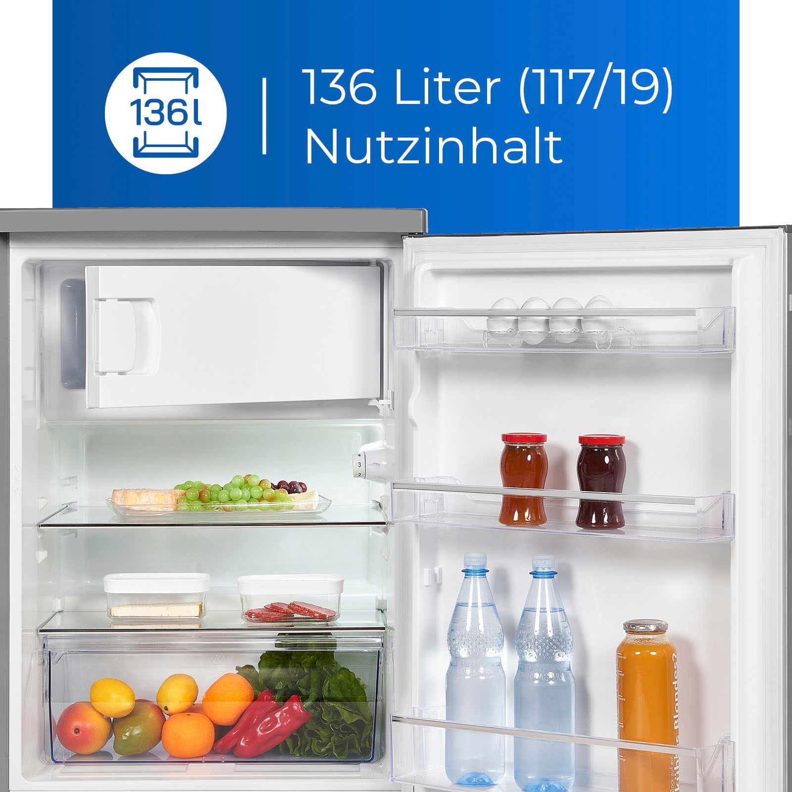 exquisit Kühlschrank, KS18-4-H-170E inoxlook, 85,0 cm bestellen 60,0 | online breit hoch, cm UNIVERSAL