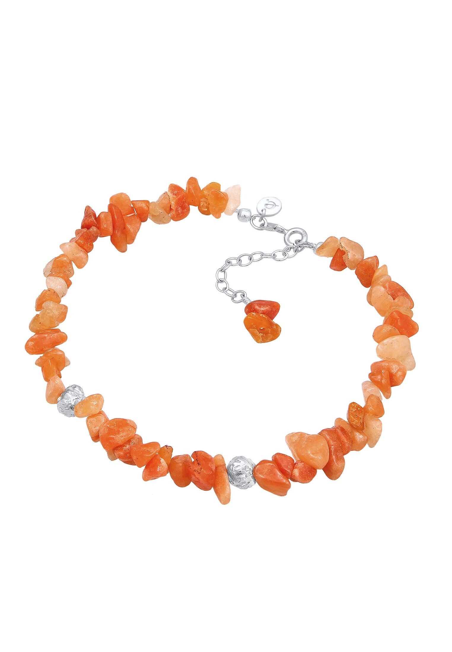Elli Premium Fußkette »Fußschmuck Aventurin Steinsplitter Bead 925 Silber«