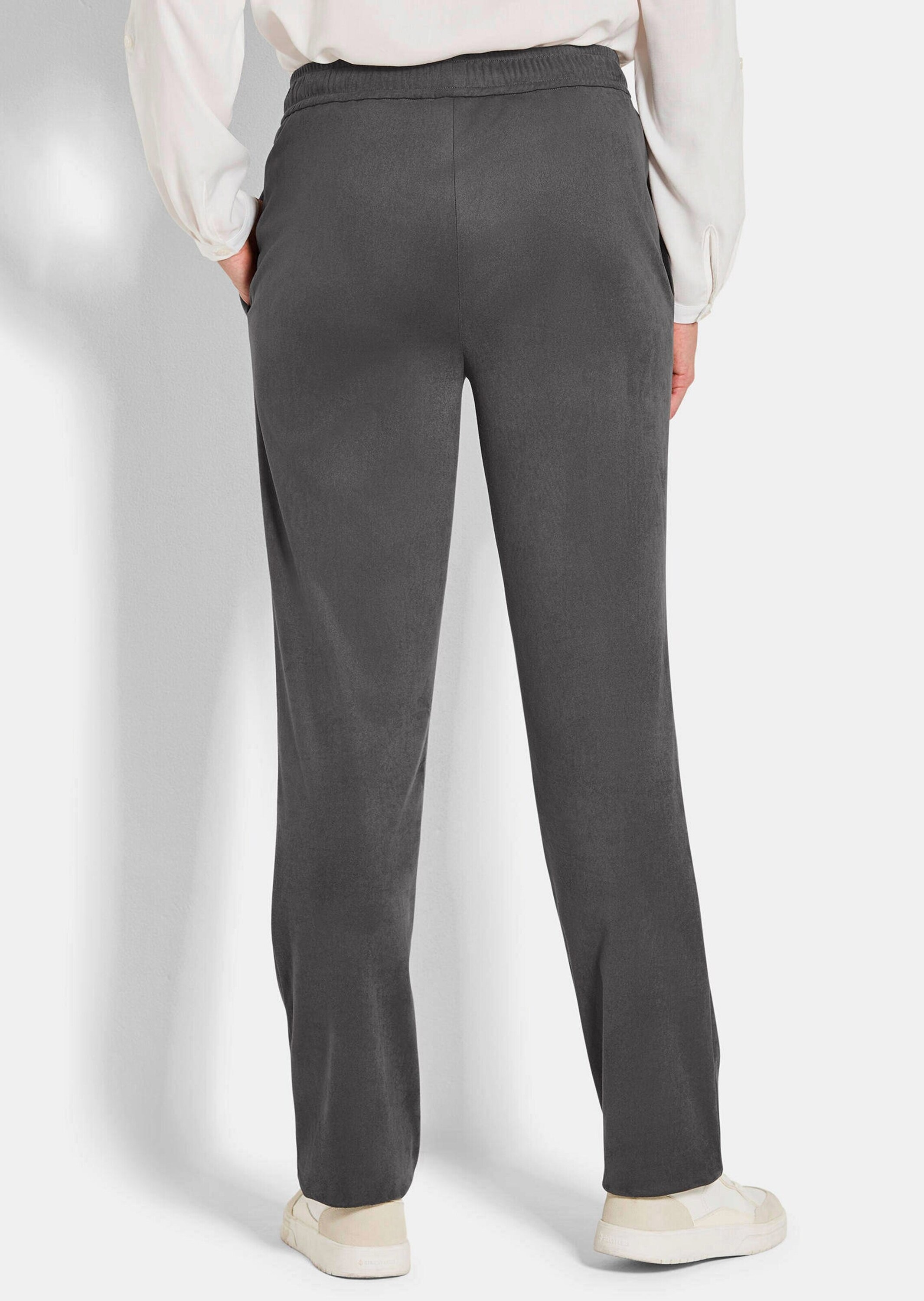 GOLDNER 2-in-1-Hose »Kurzgröße Stretch Hose SARA in Veloursleder-Optik«